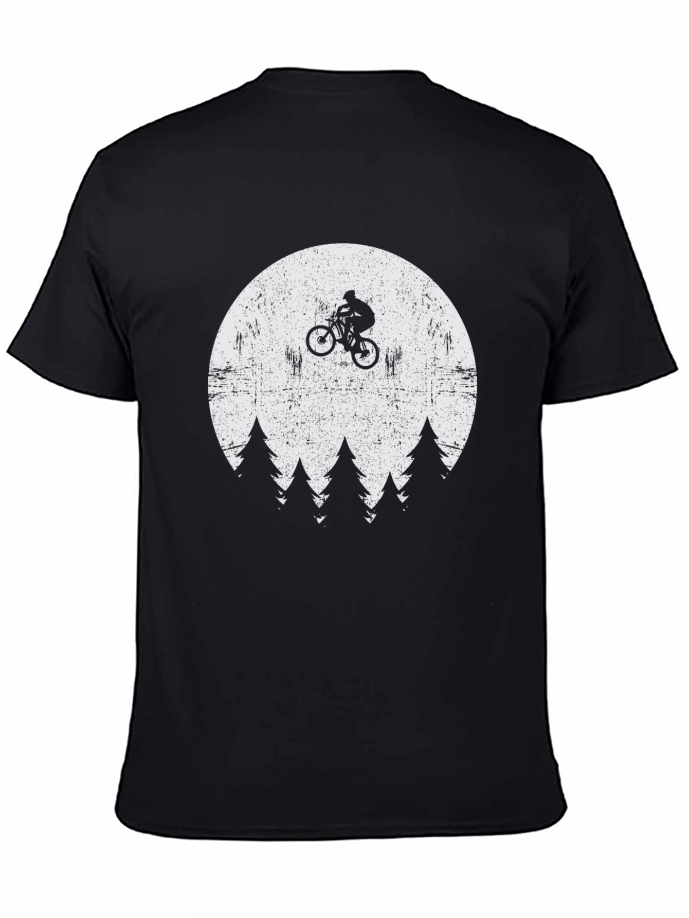 Mountain Biker Moon Graphic T-Shirt