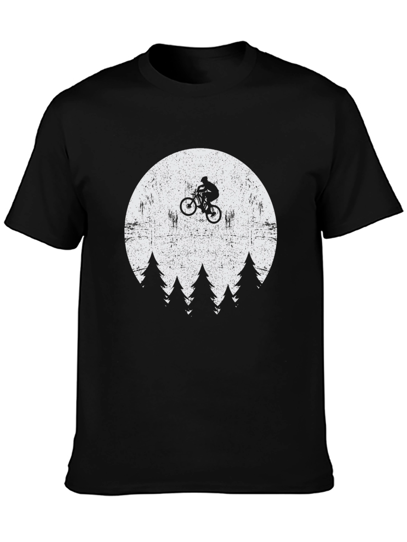 Mountain Biker Moon Graphic T-Shirt