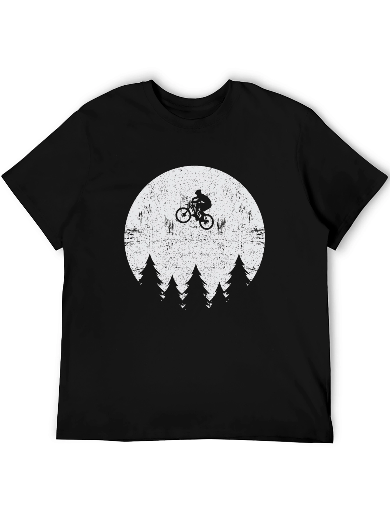 Mountain Biker Moon Graphic T-Shirt