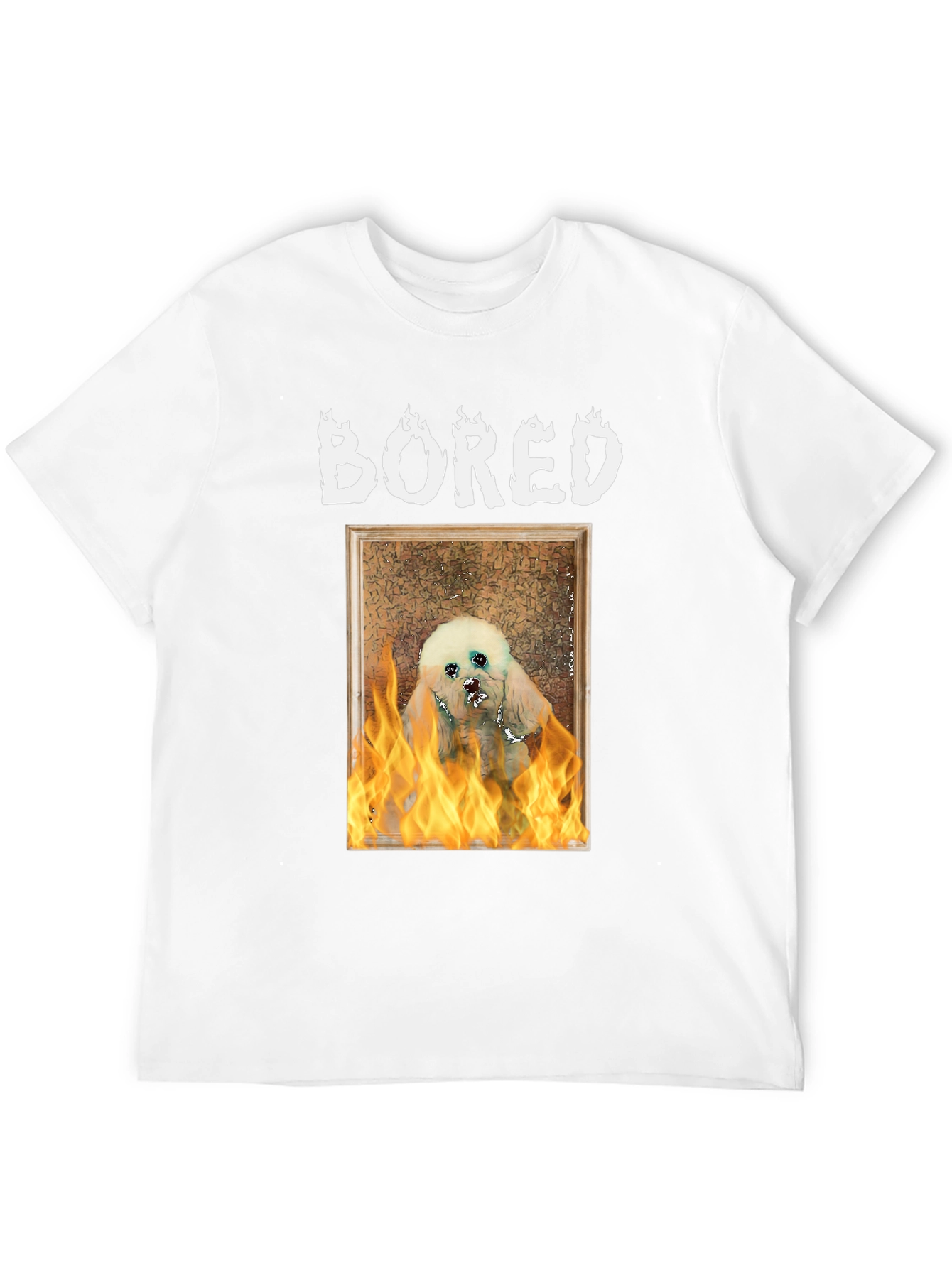 Bored Dog On Fire Graphic T-Shirt