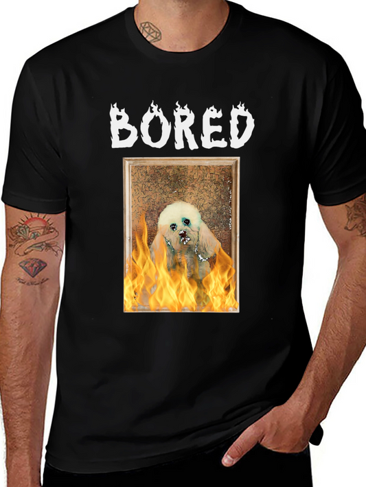 Bored Dog On Fire Graphic T-Shirt