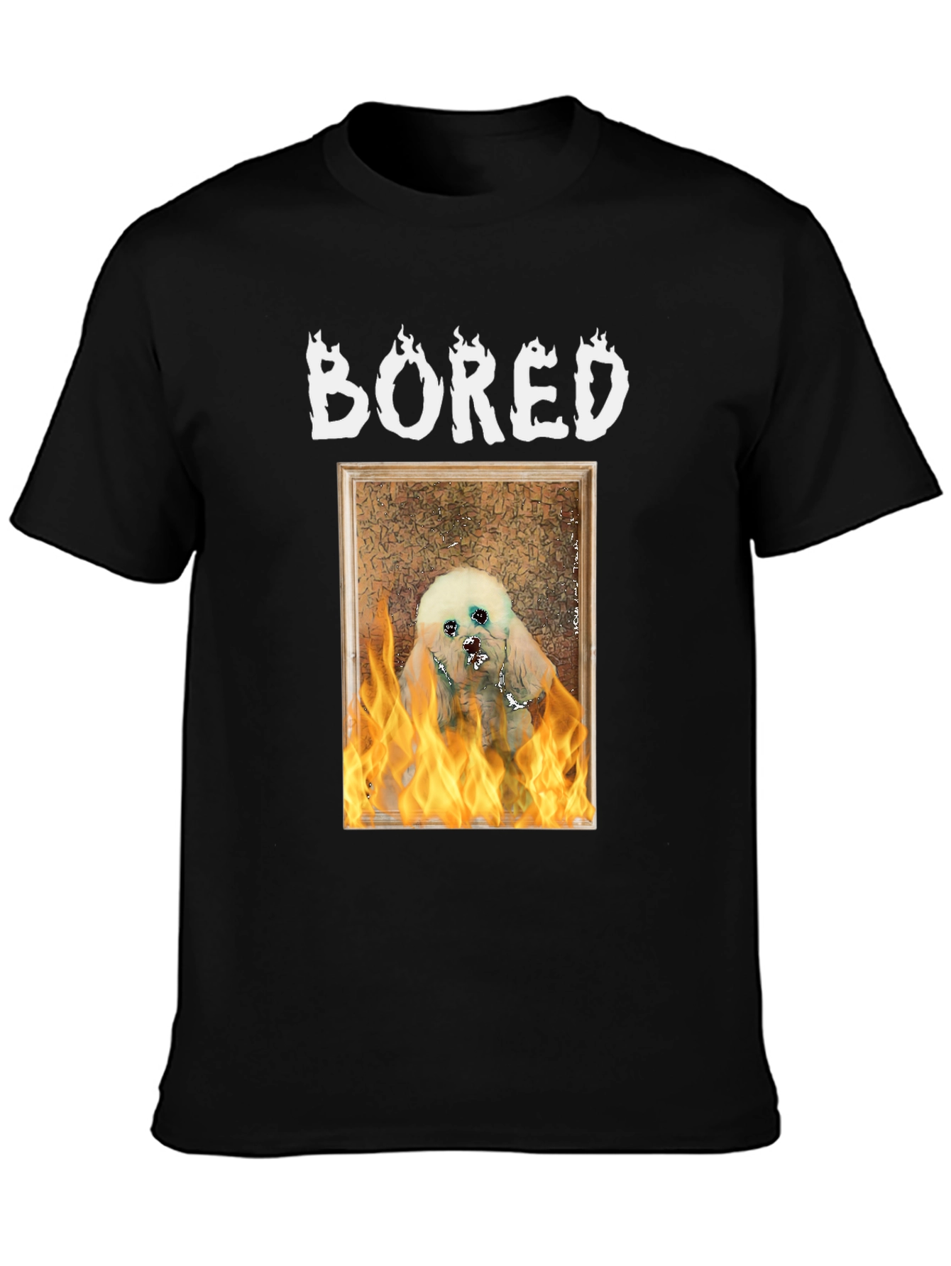 Bored Dog On Fire Graphic T-Shirt