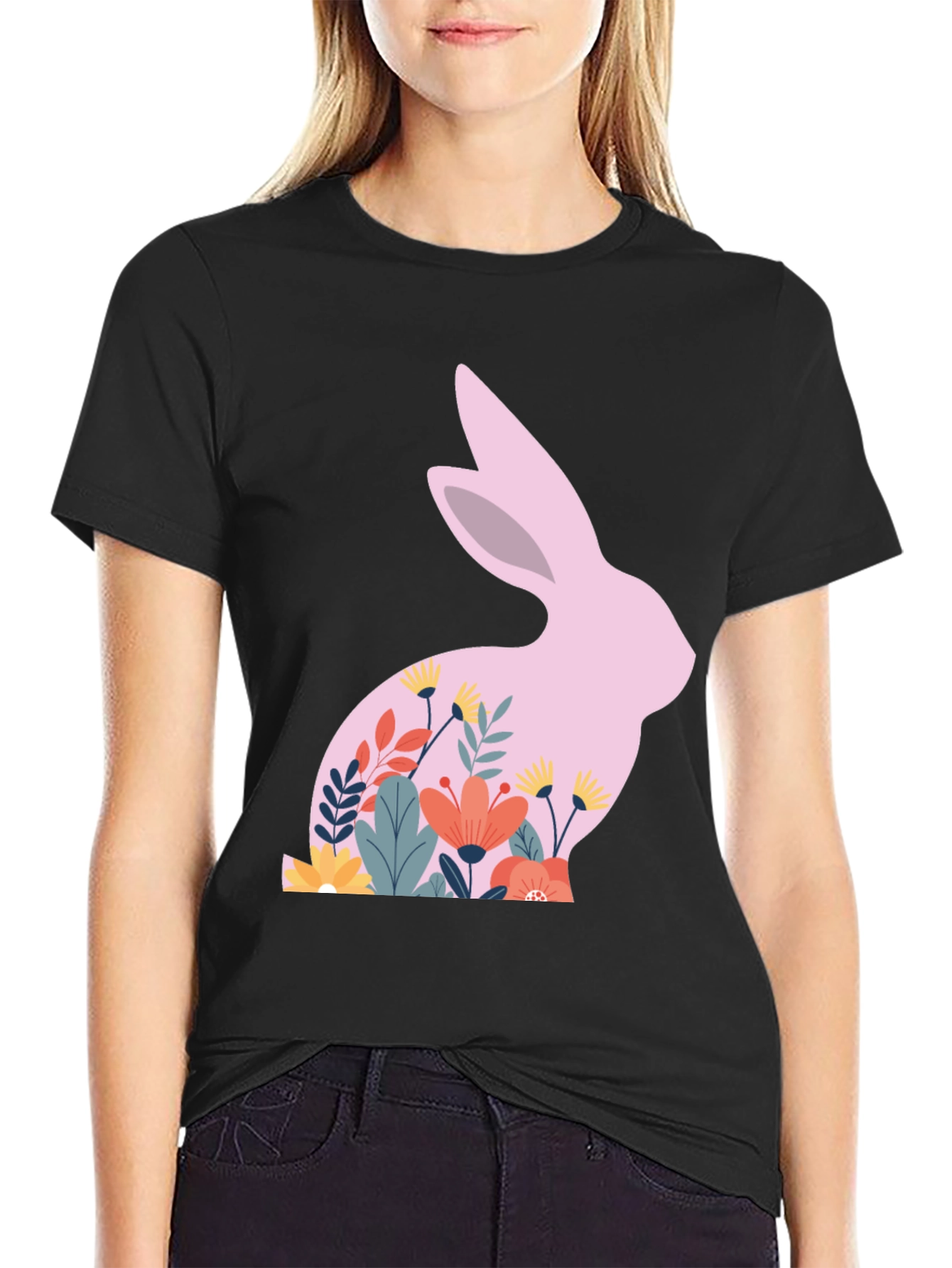 Floral Easter Bunny T-Shirt - Unisex