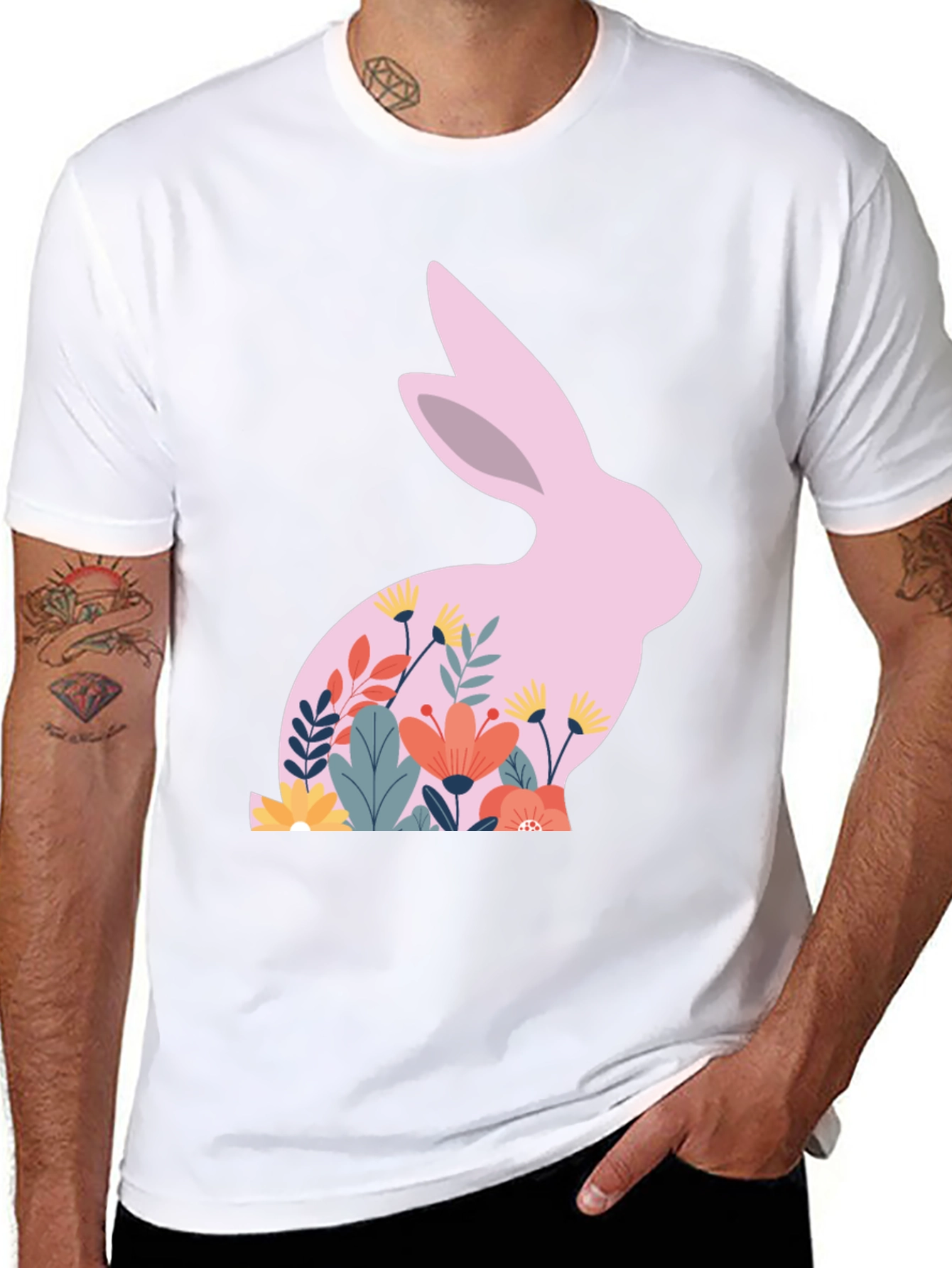 Floral Easter Bunny T-Shirt - Unisex