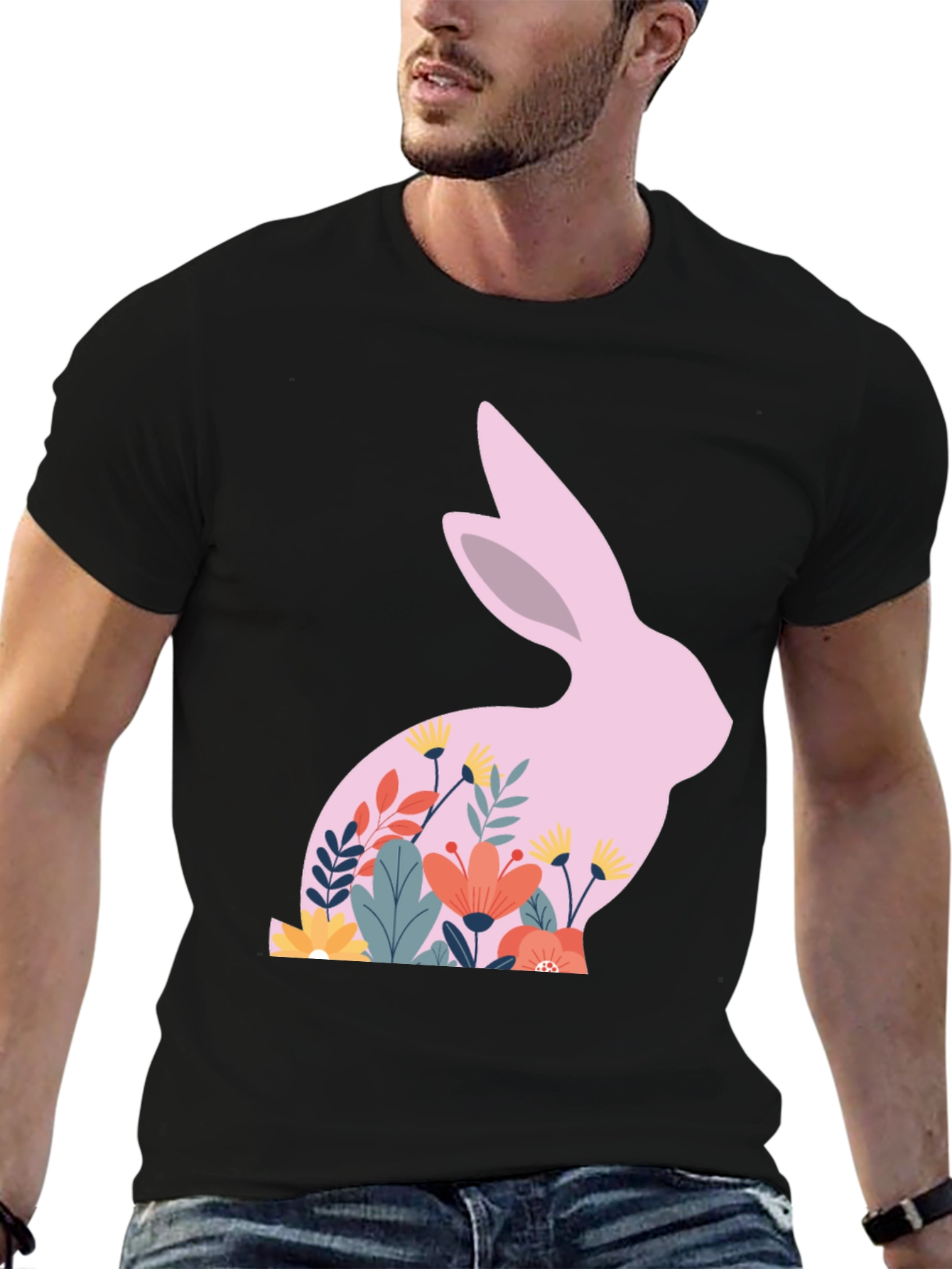Floral Easter Bunny T-Shirt - Unisex
