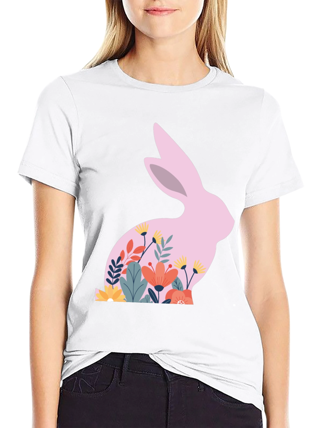 Floral Easter Bunny T-Shirt - Unisex