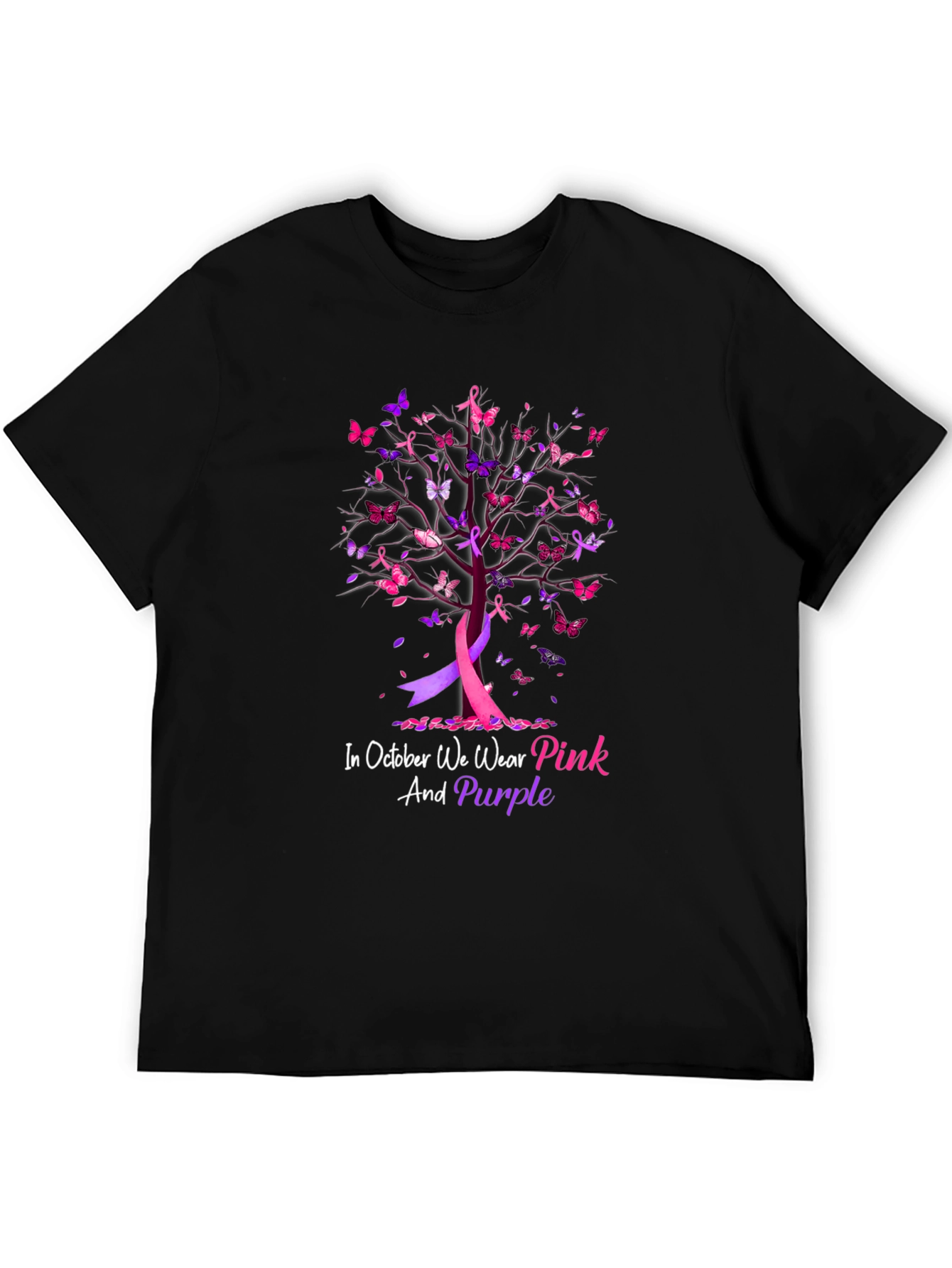 Pink & Purple Breast Cancer Awareness Tee