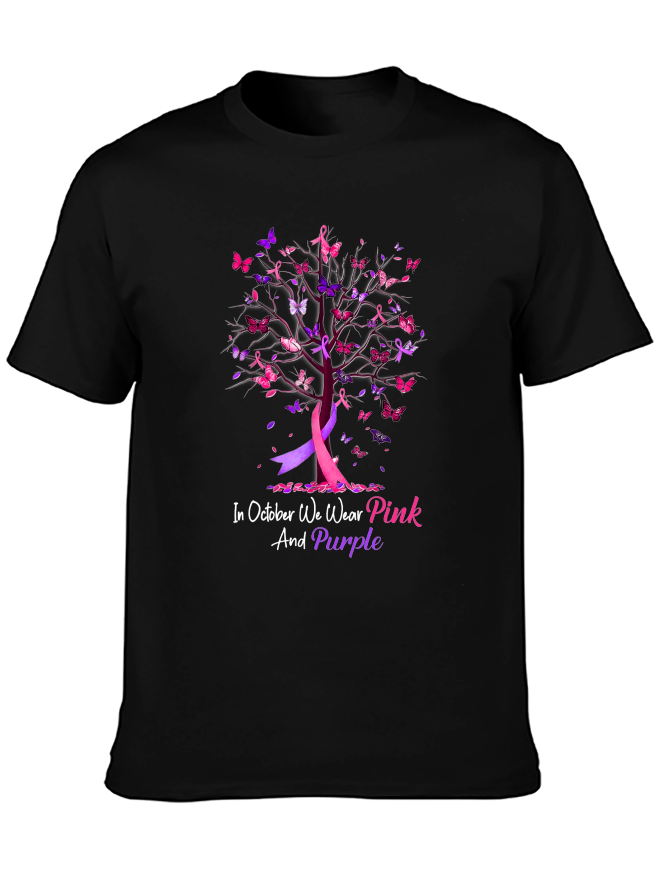 Pink & Purple Breast Cancer Awareness Tee