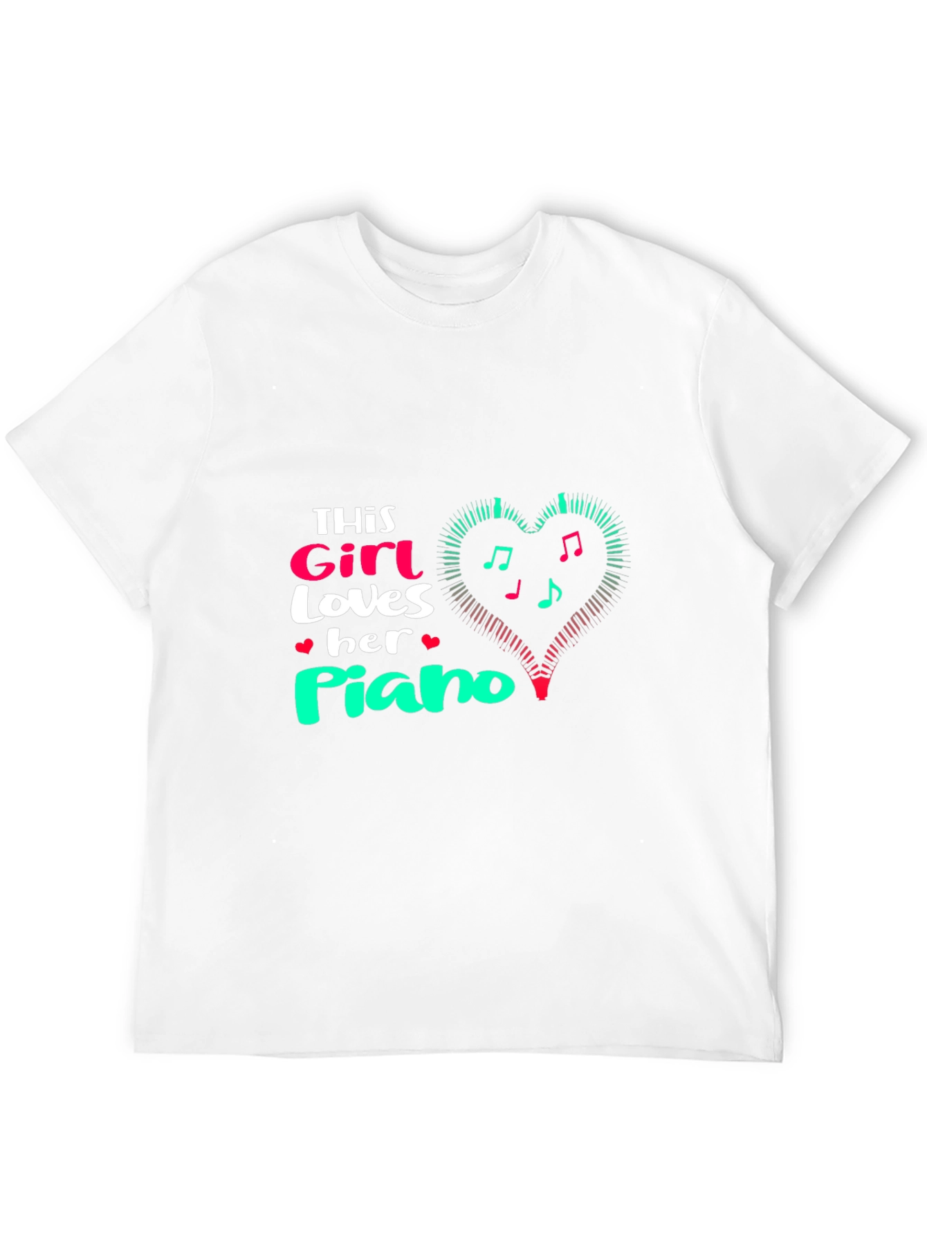 This Girl Loves Her Piano Black T-Shirt