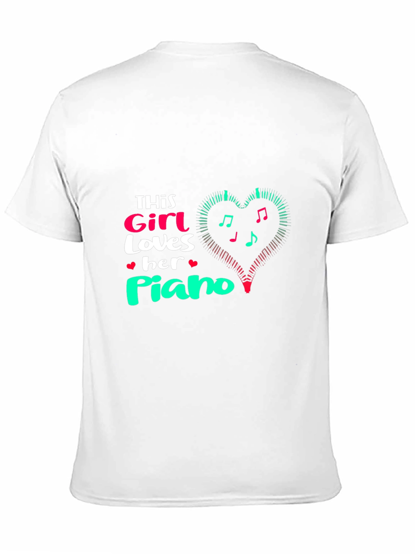 This Girl Loves Her Piano Black T-Shirt