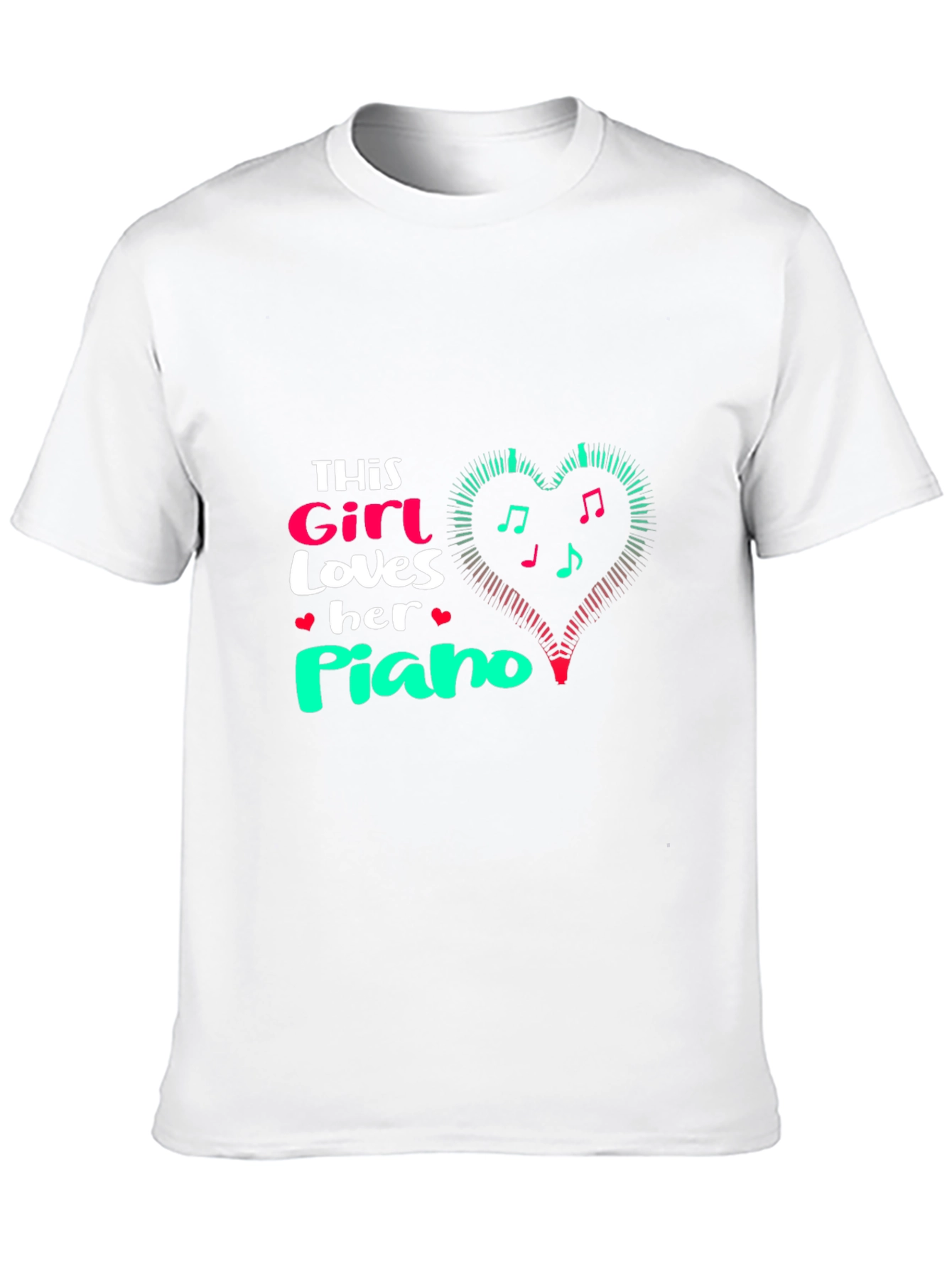 This Girl Loves Her Piano Black T-Shirt