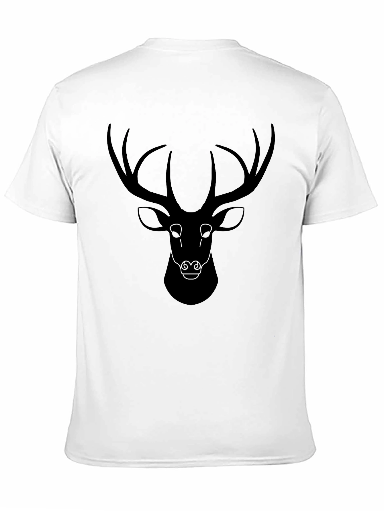 Mens Black T-Shirt with Deer Graphic