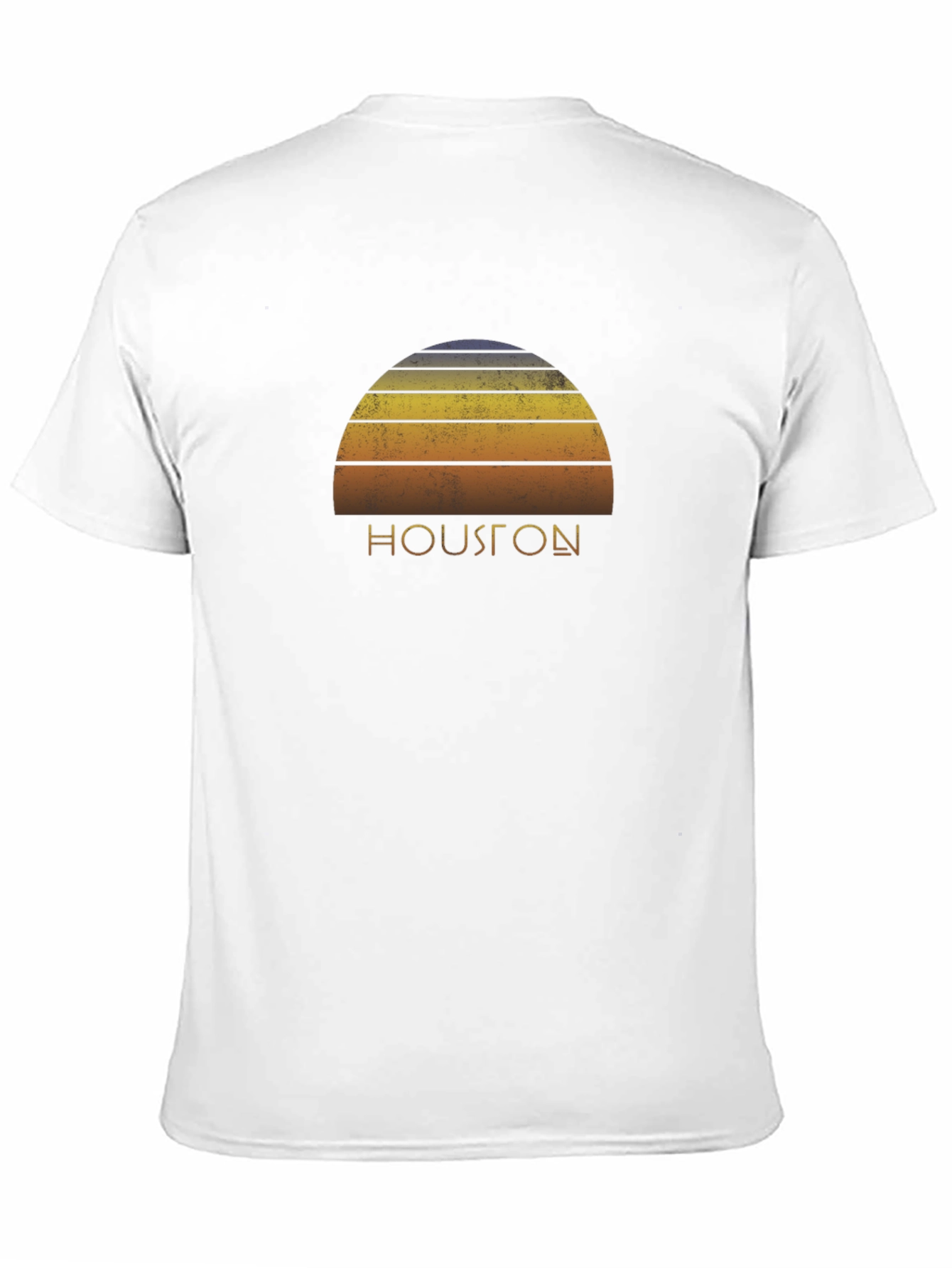 Retro Houston Sunset Graphic T-Shirt - Black