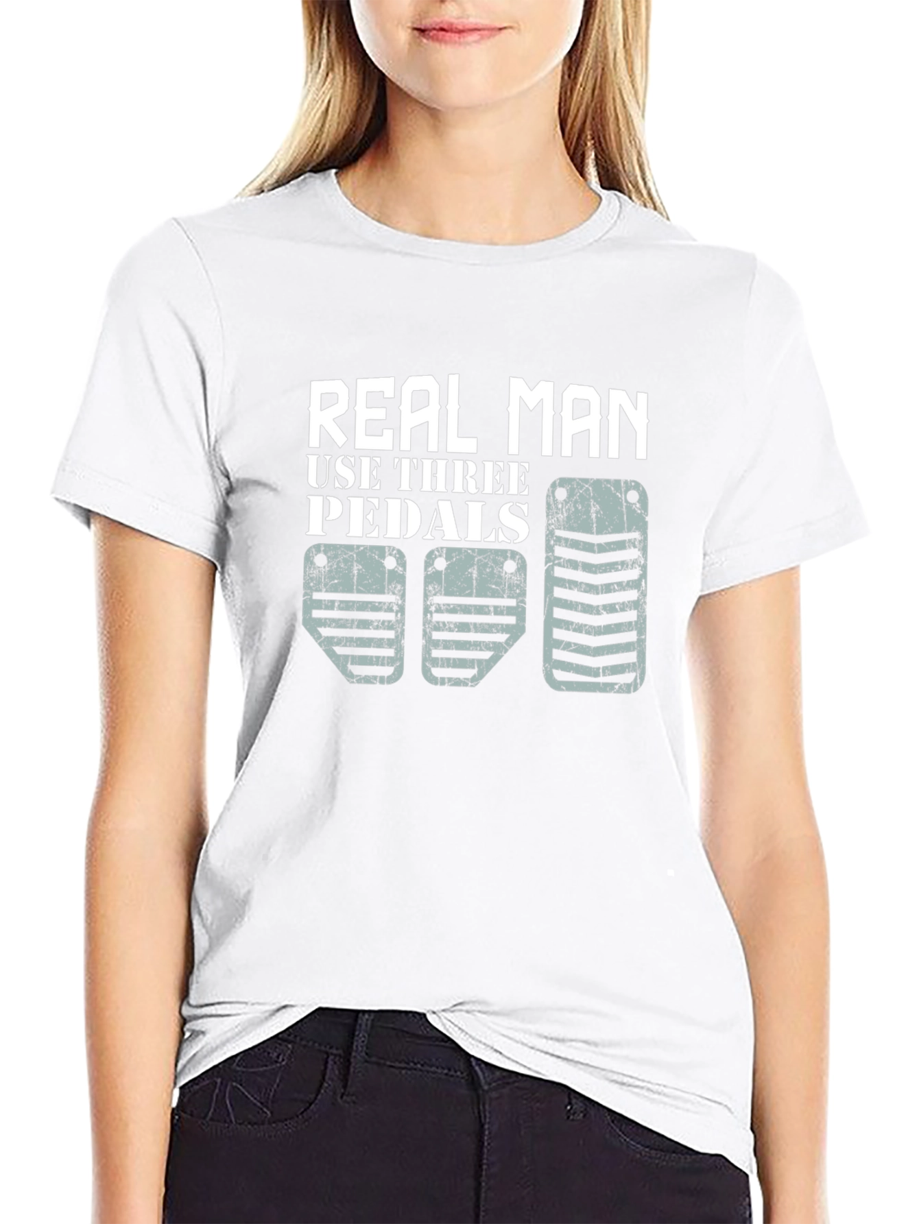 Real Man Three Pedals Graphic T-Shirt