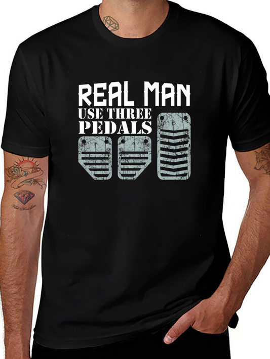 Real Man Three Pedals Graphic T-Shirt