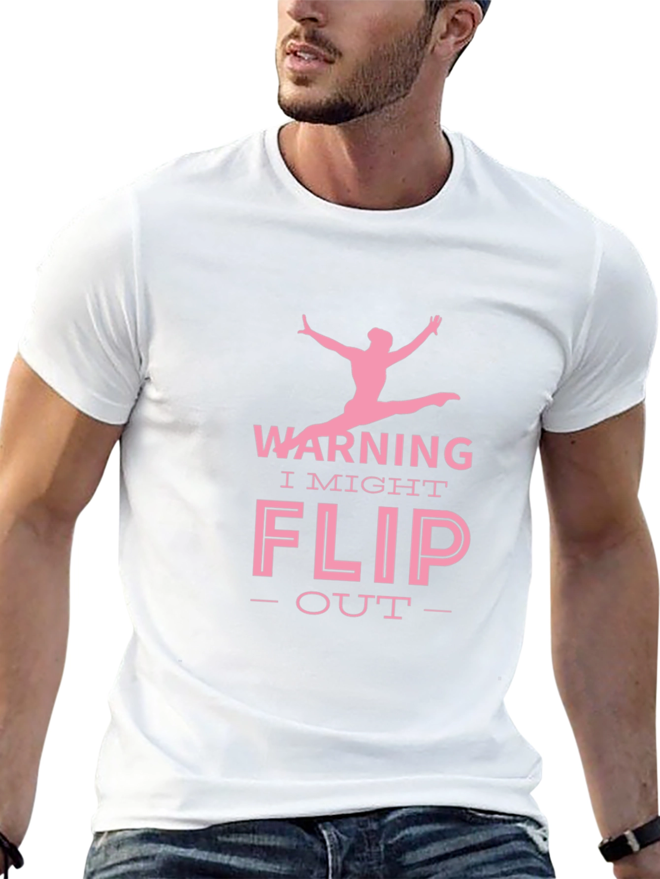 Warning I Might Flip Out Gymnast Black T-Shirt