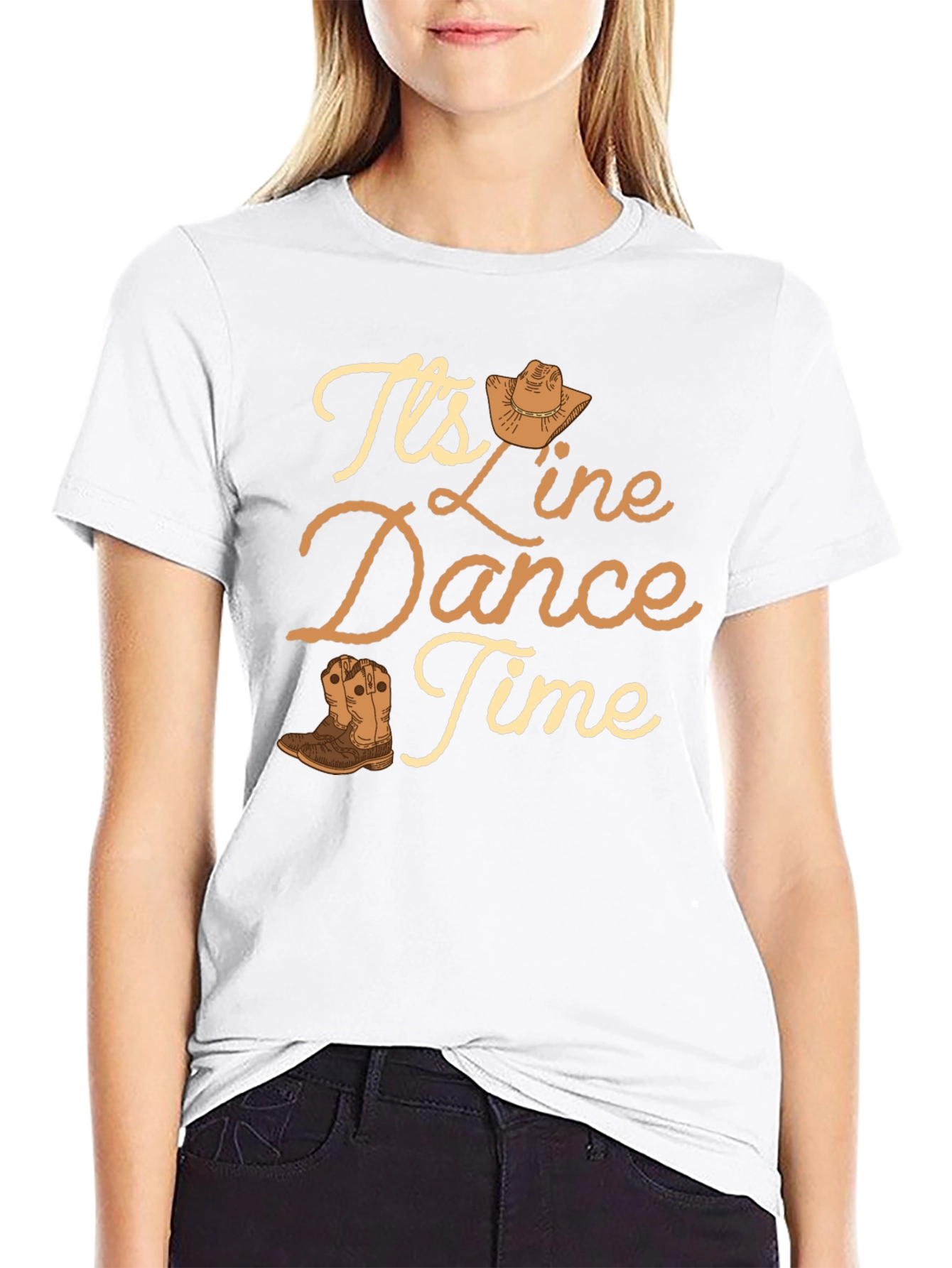 Line Dance Time T-Shirt - Western Theme