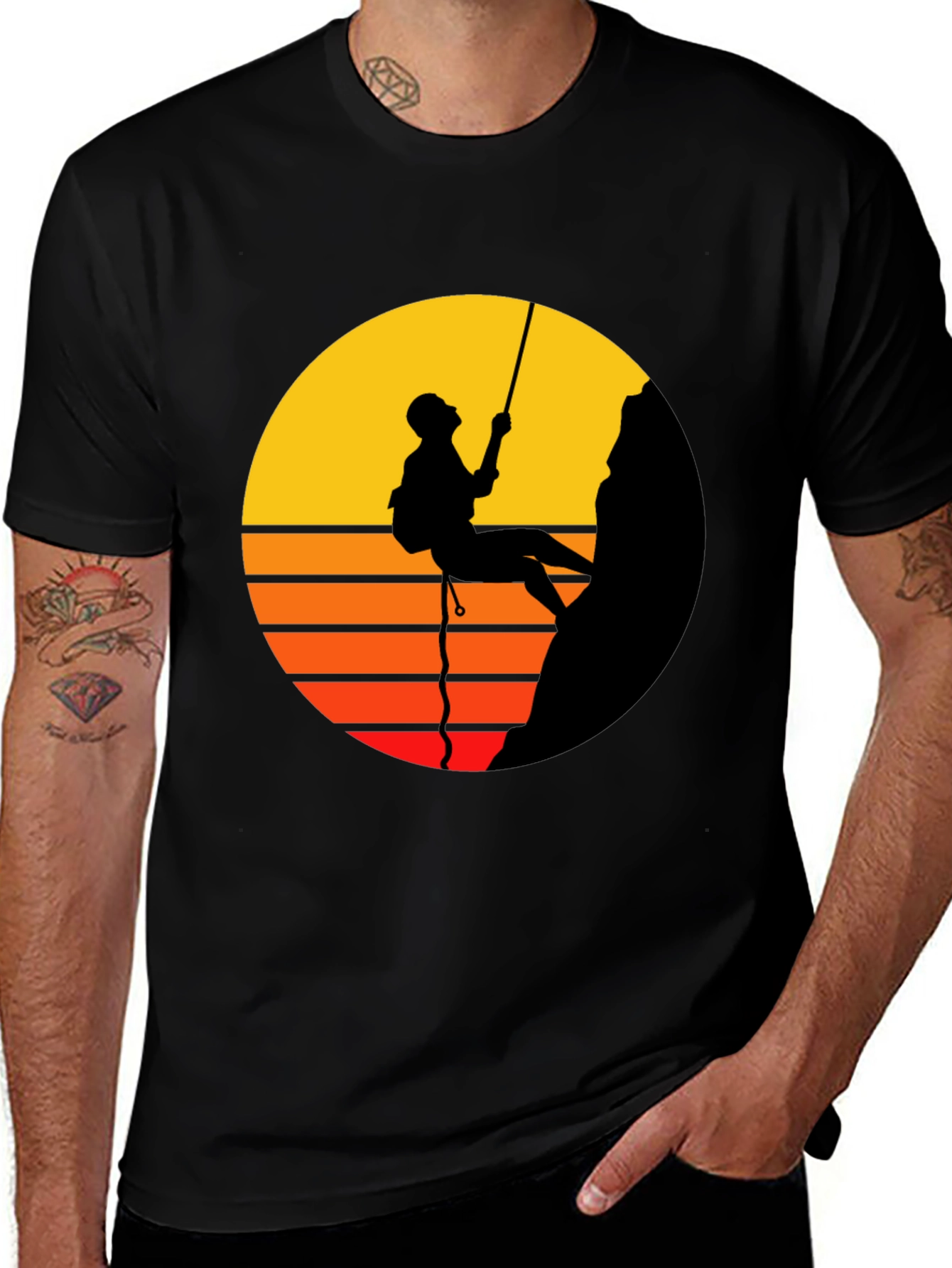 Rock Climbing Graphic Tee - Black
