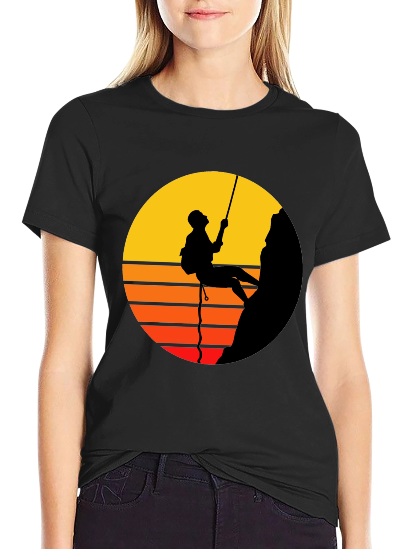 Rock Climbing Graphic Tee - Black