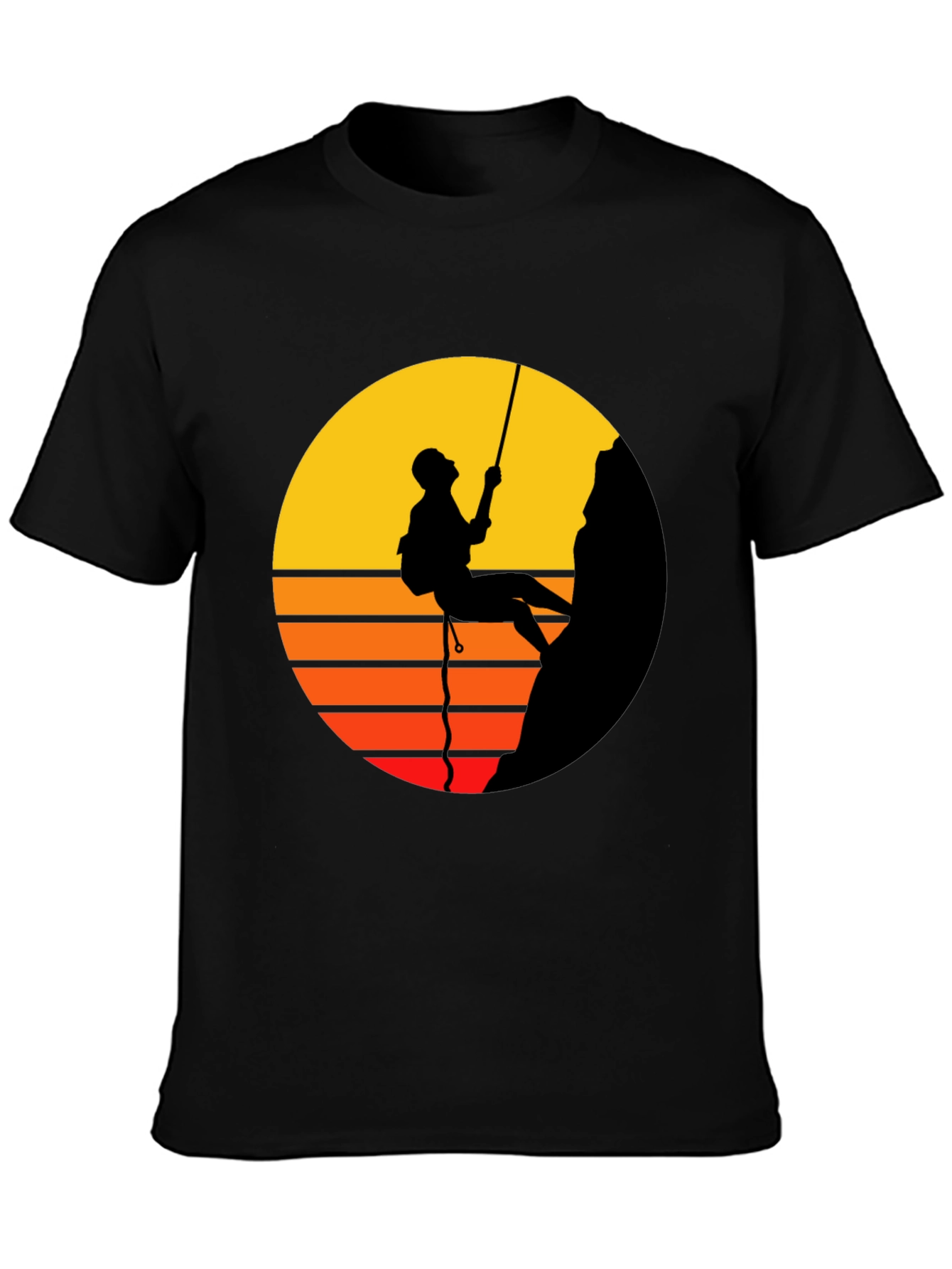 Rock Climbing Graphic Tee - Black