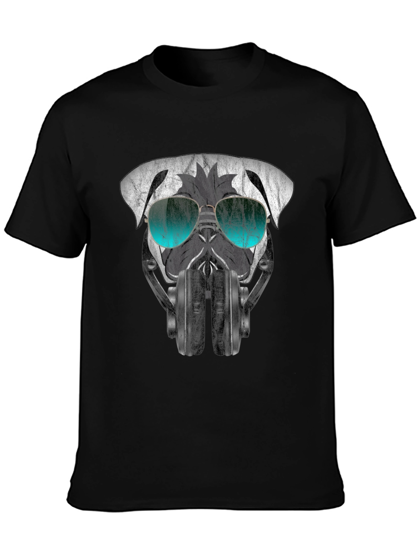 Cool Pug DJ Graphic Tee - Black T-Shirt