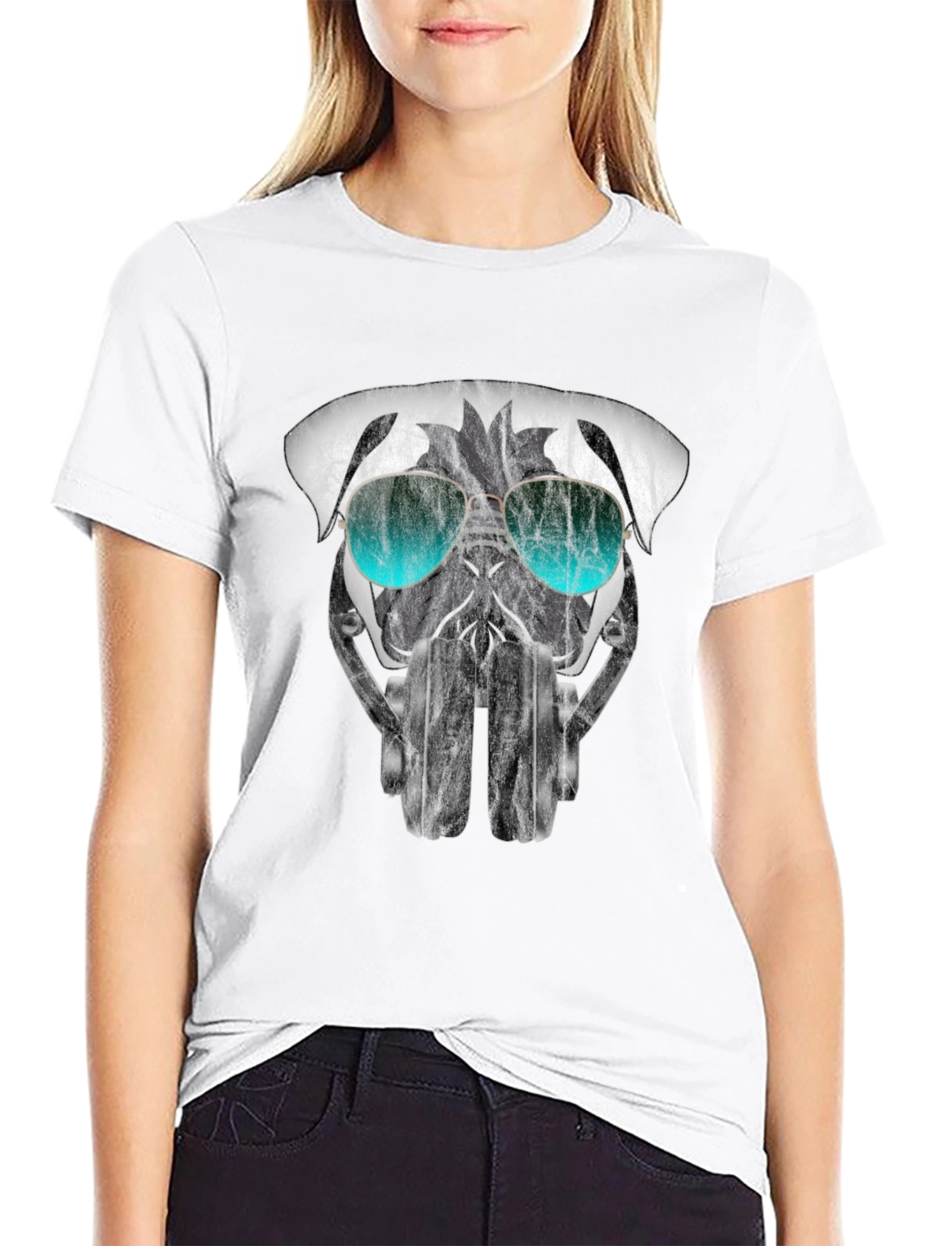 Cool Pug DJ Graphic Tee - Black T-Shirt