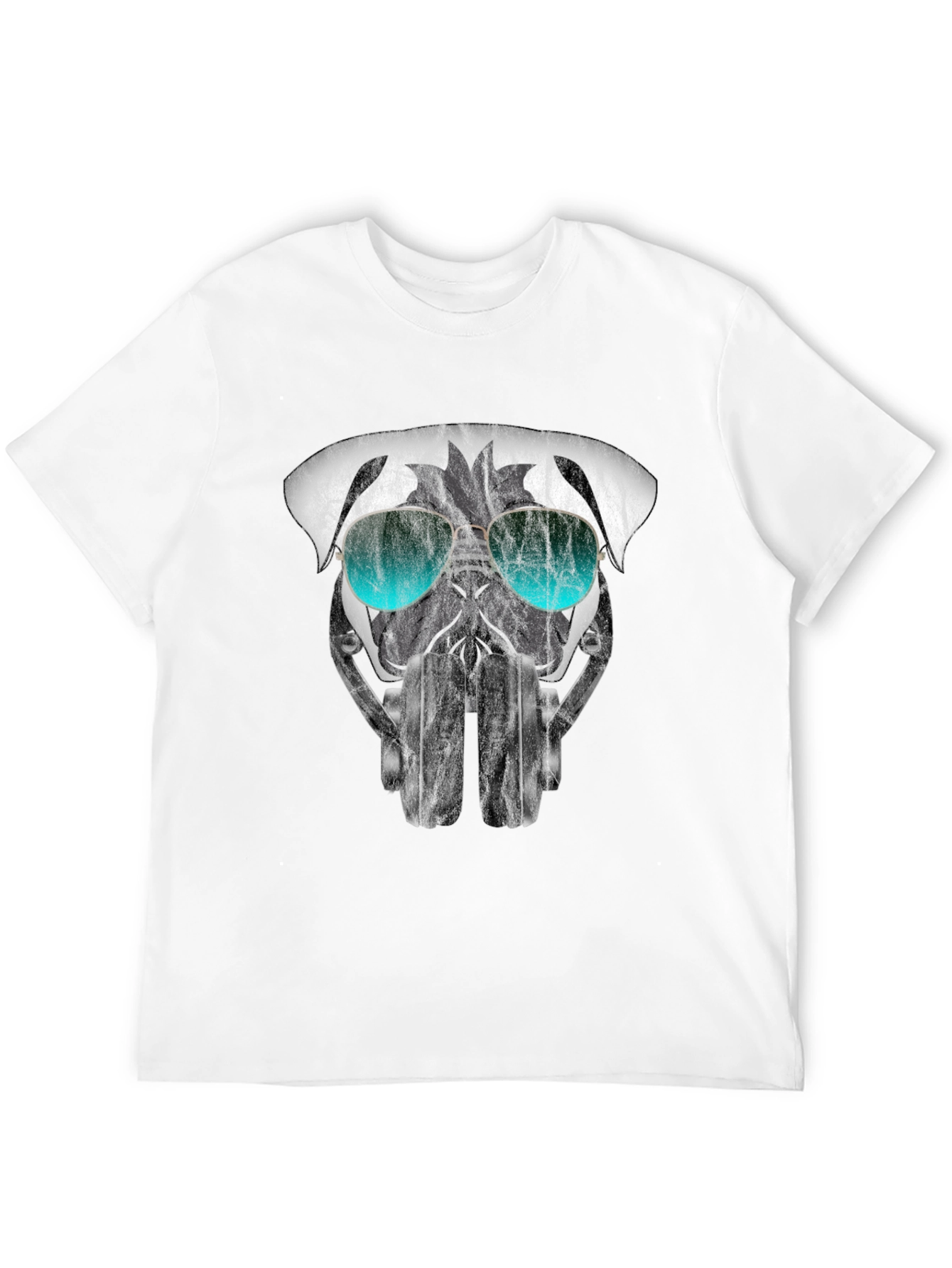 Cool Pug DJ Graphic Tee - Black T-Shirt