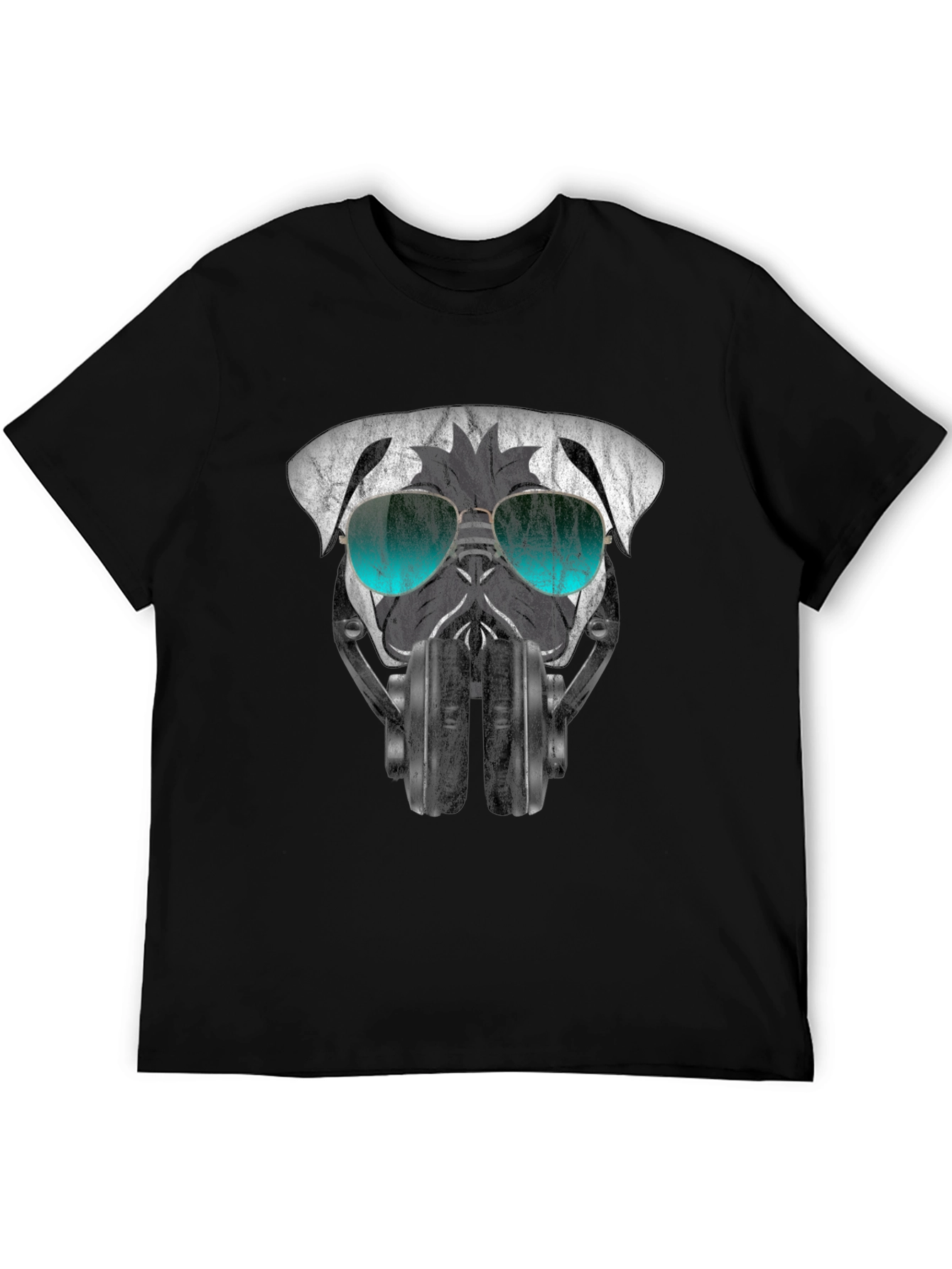 Cool Pug DJ Graphic Tee - Black T-Shirt