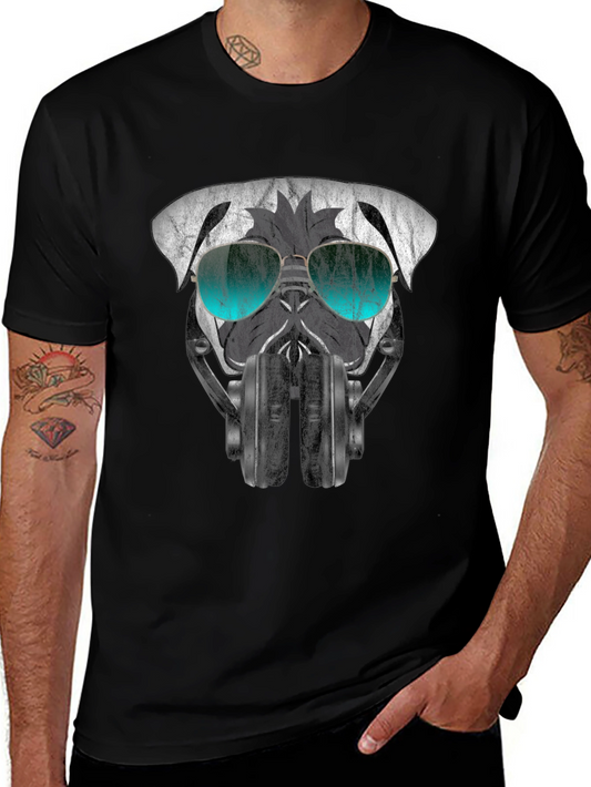 Cool Pug DJ Graphic Tee - Black T-Shirt