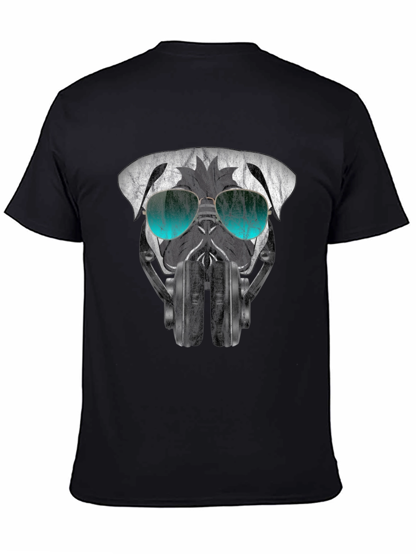 Cool Pug DJ Graphic Tee - Black T-Shirt