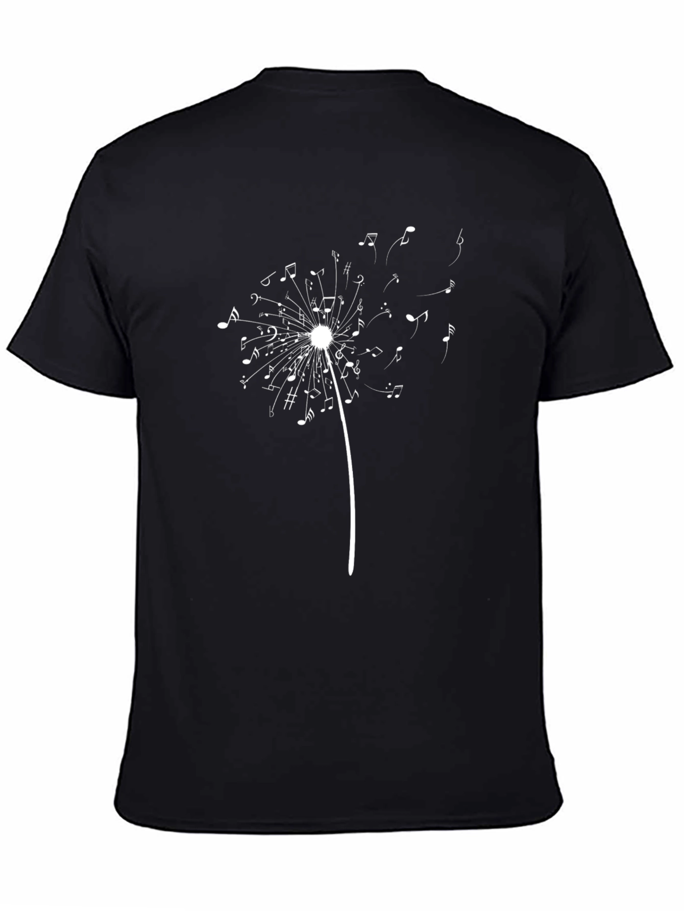 Musical Dandelion Black Tee - Express Yourself