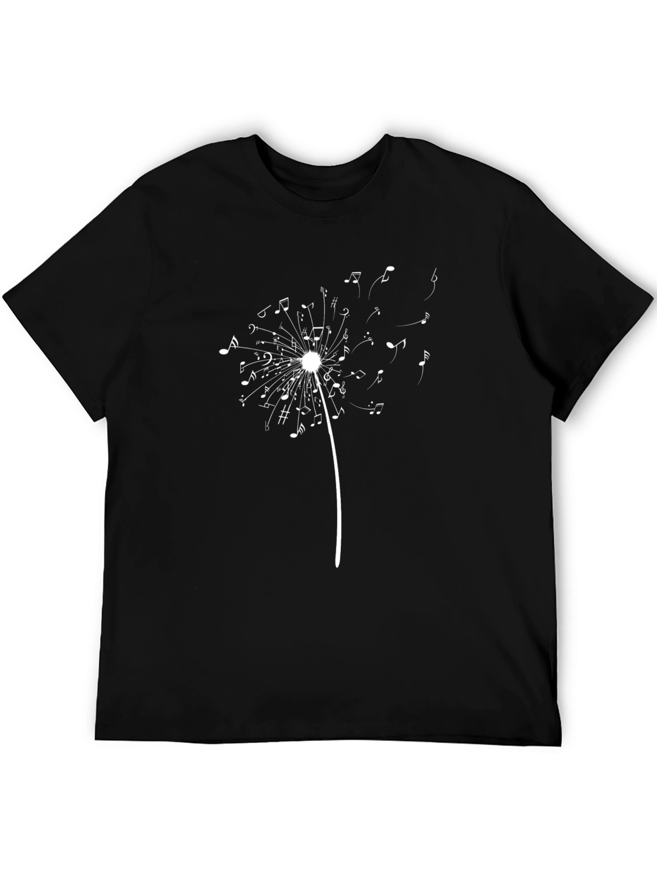 Musical Dandelion Black Tee - Express Yourself