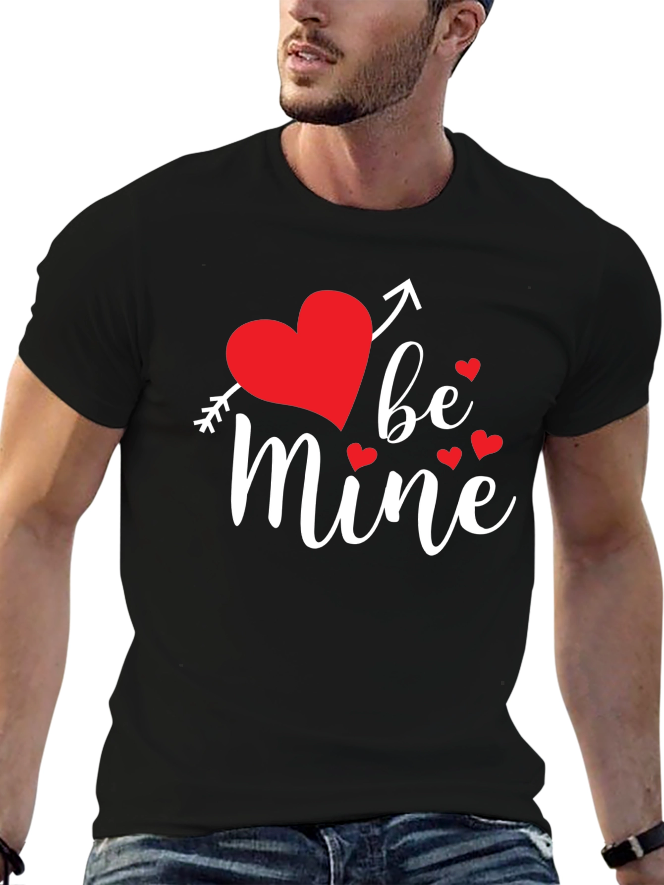Be Mine Valentines Day Graphic Tee - Black