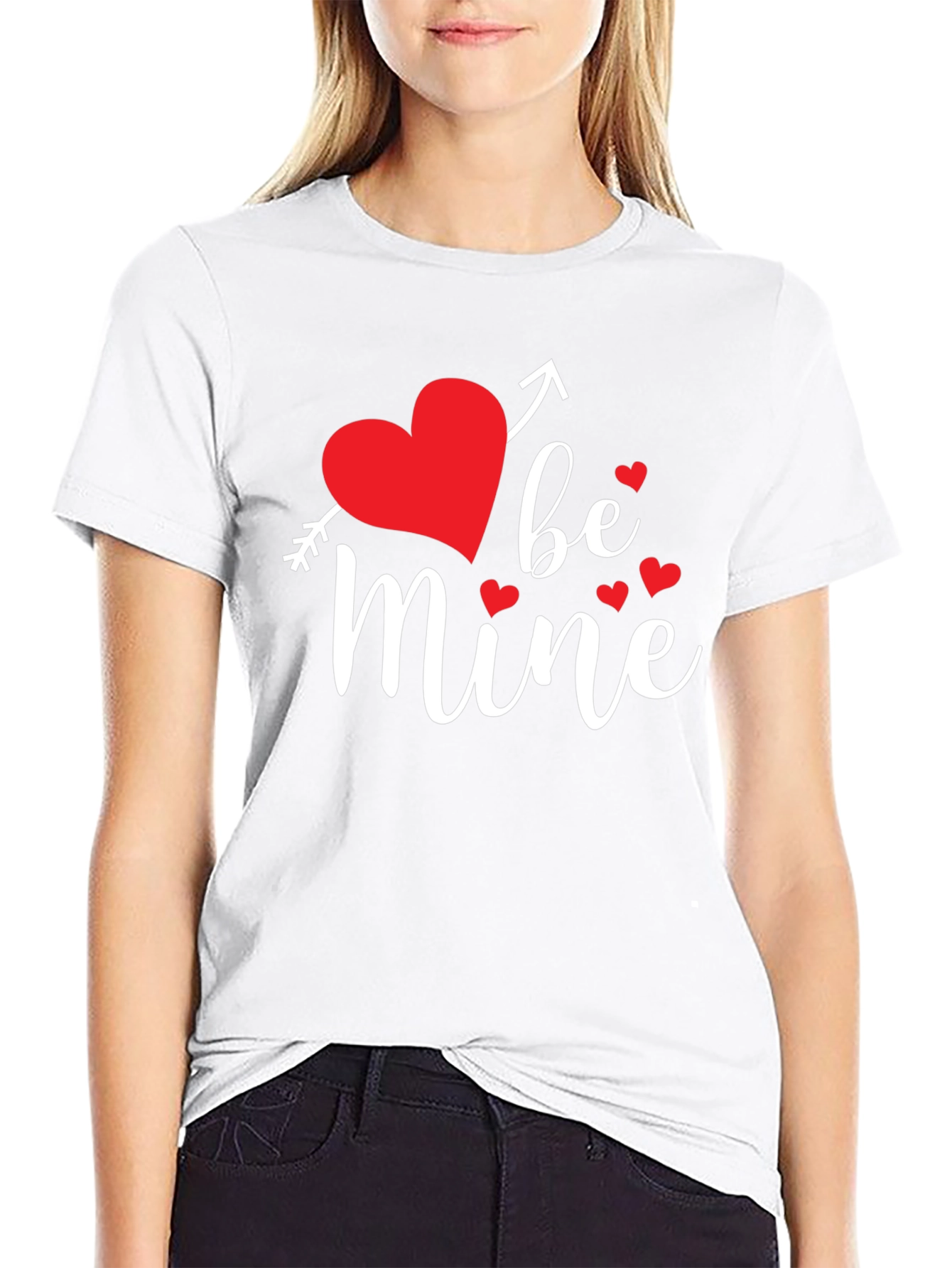Be Mine Valentines Day Graphic Tee - Black