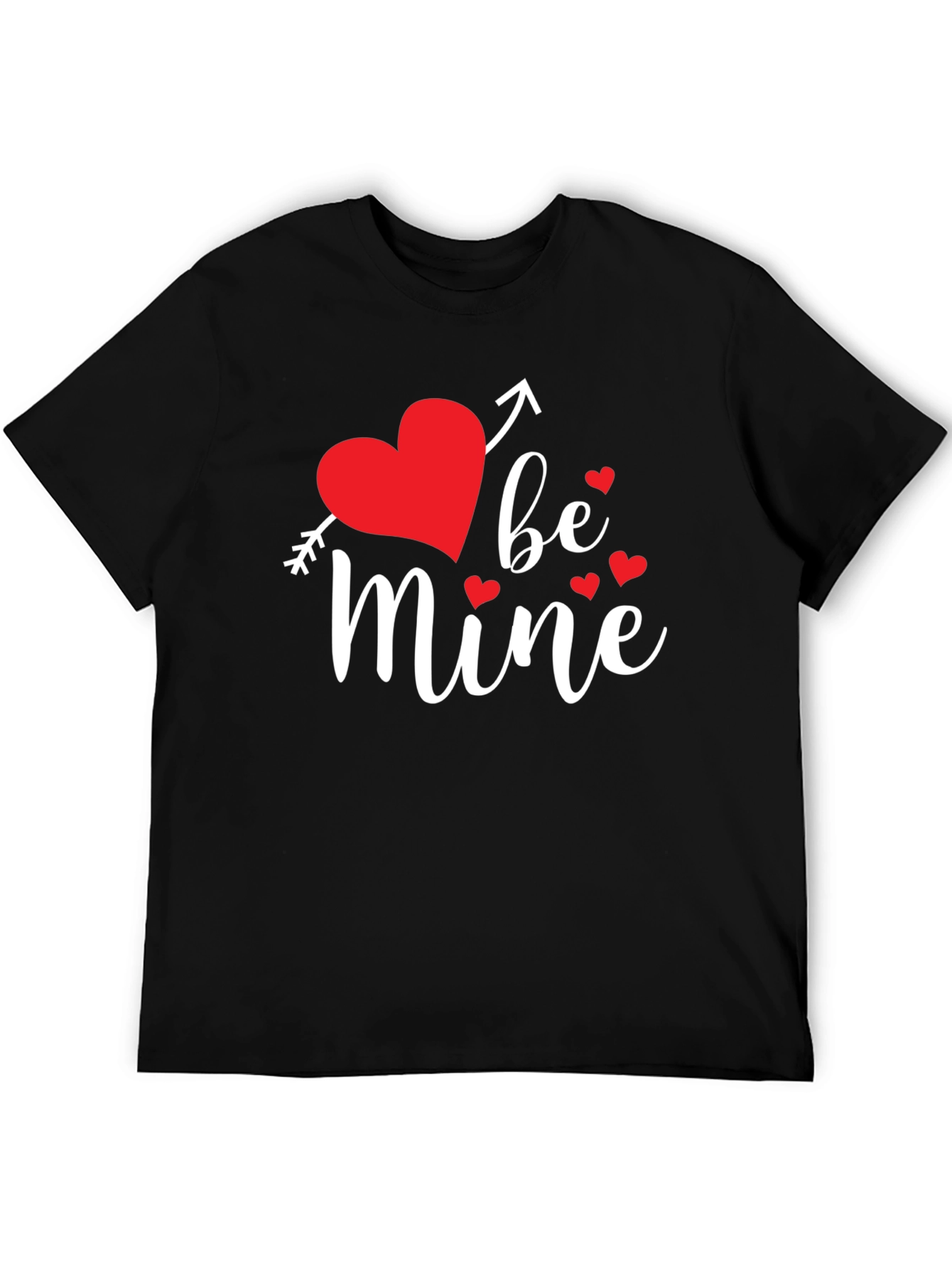 Be Mine Valentines Day Graphic Tee - Black