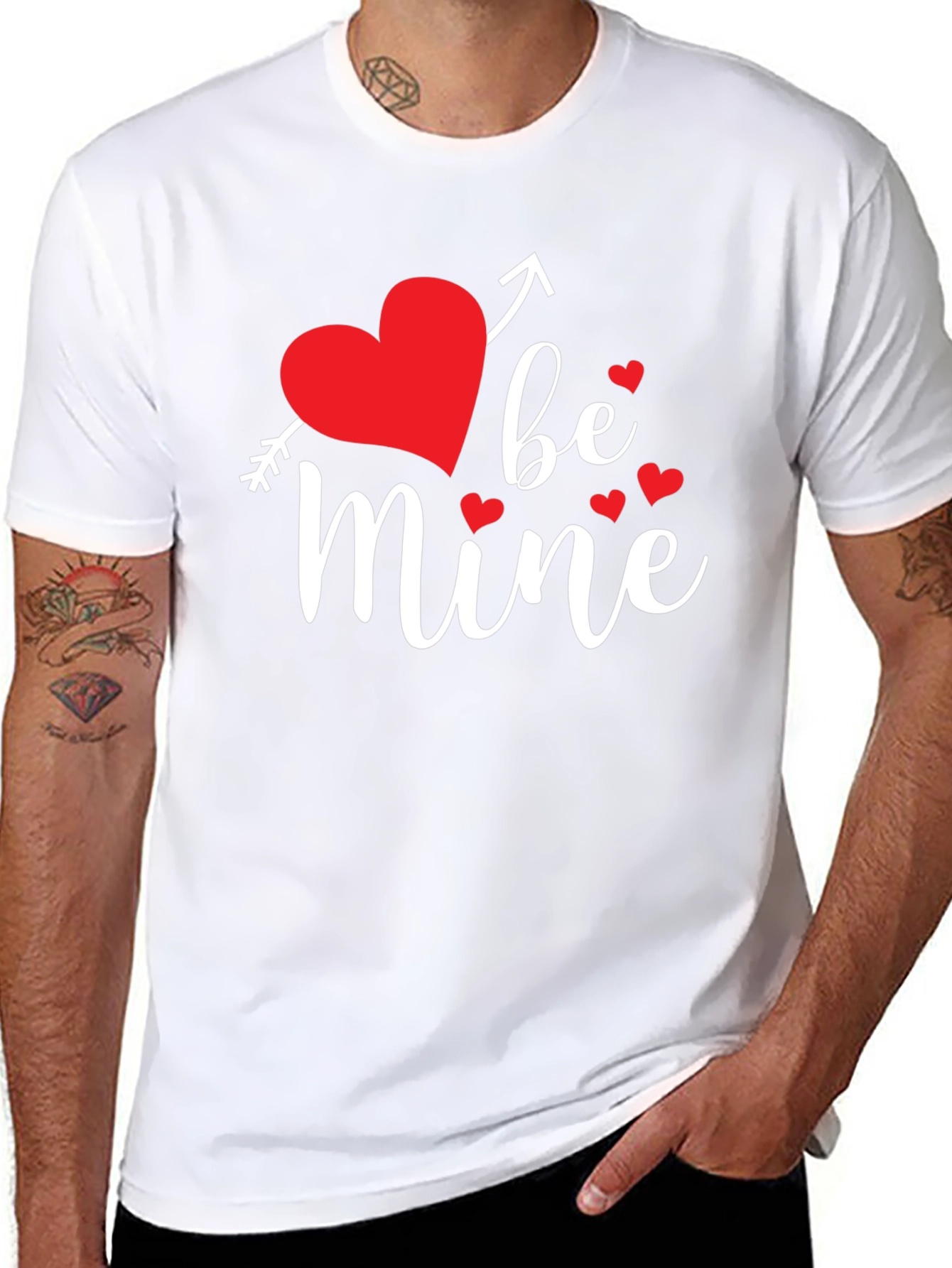 Be Mine Valentines Day Graphic Tee - Black