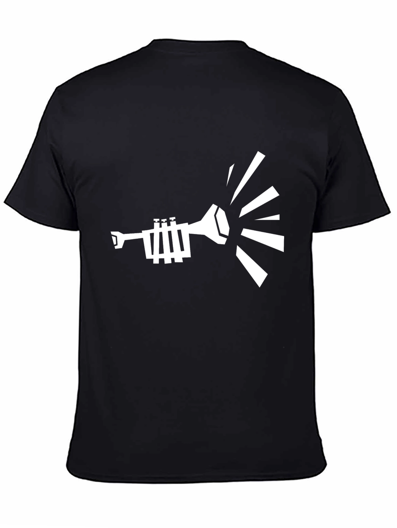 Music Tee - Trumpet Design Black T-Shirt