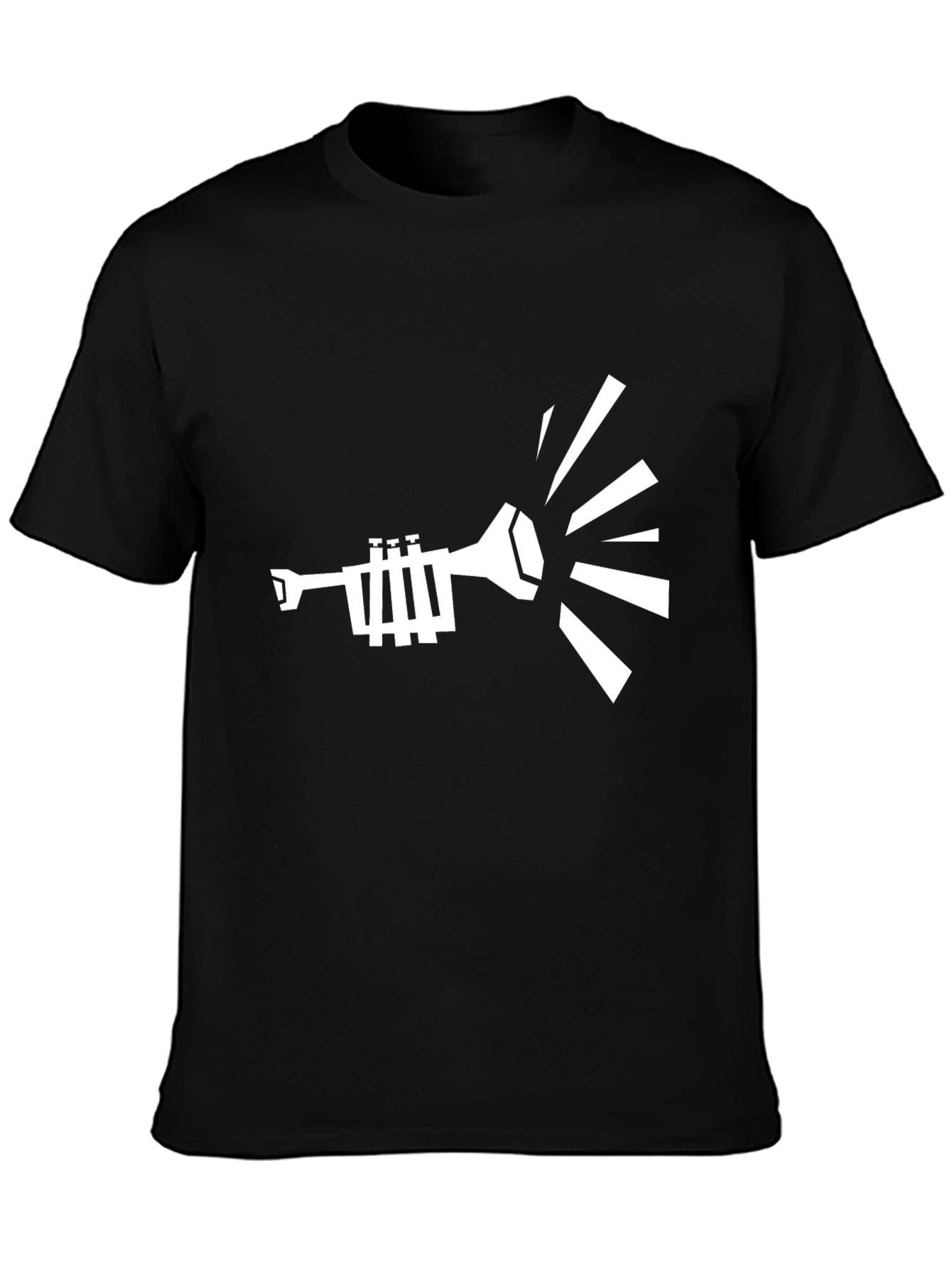 Music Tee - Trumpet Design Black T-Shirt