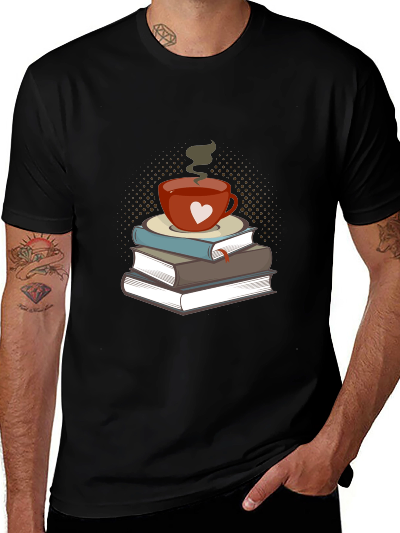 Book Lovers Tee: Coffee & Books Design
