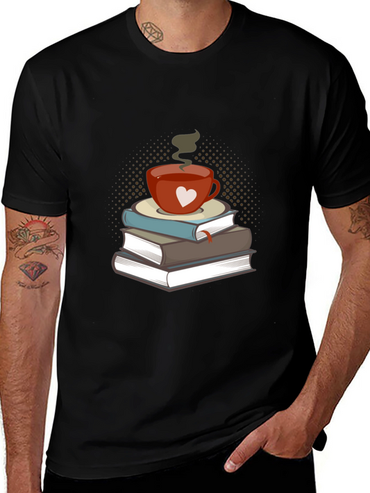 Book Lovers Tee: Coffee & Books Design