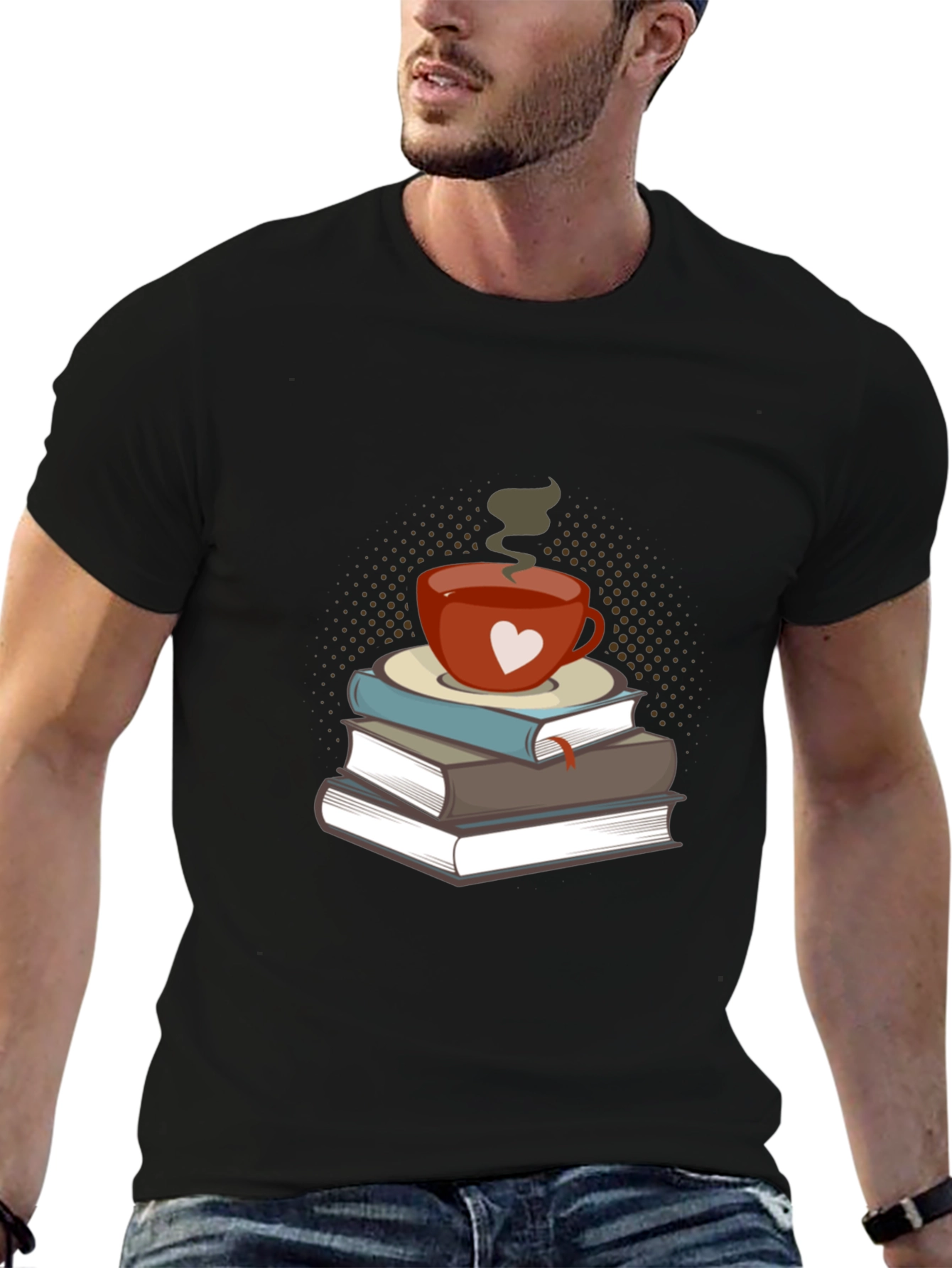 Book Lovers Tee: Coffee & Books Design