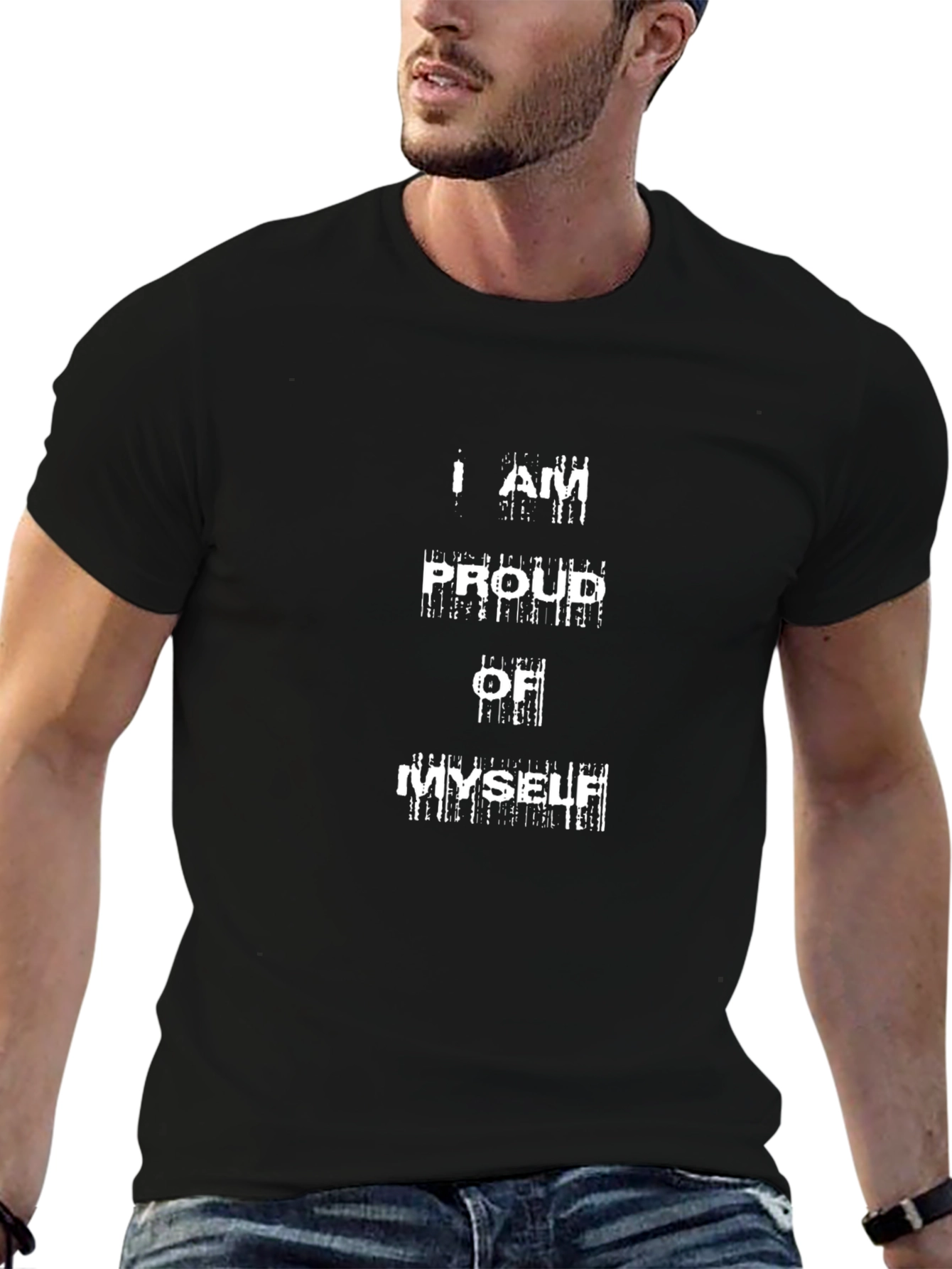 I Am Proud of Myself Graphic T-Shirt - Black
