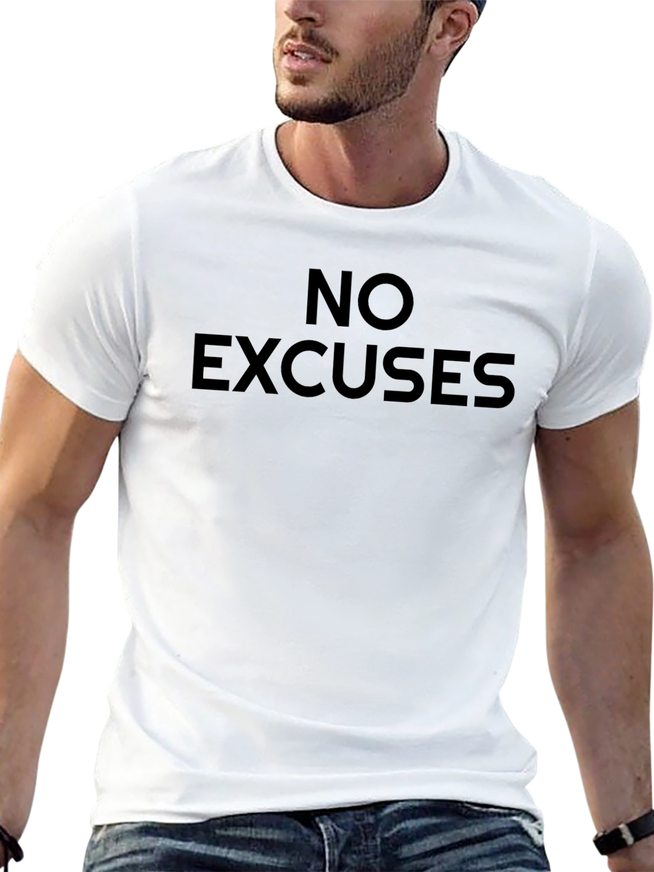 No Excuses Black Graphic T-Shirt