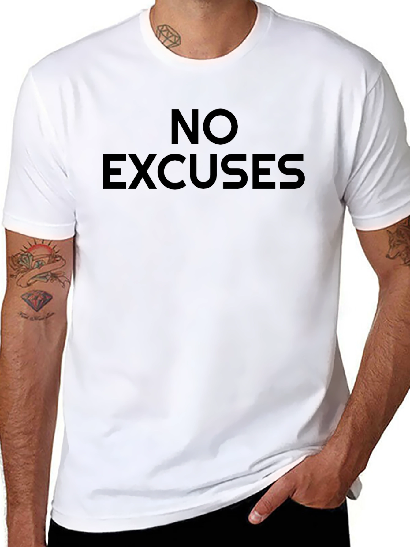 No Excuses Black Graphic T-Shirt