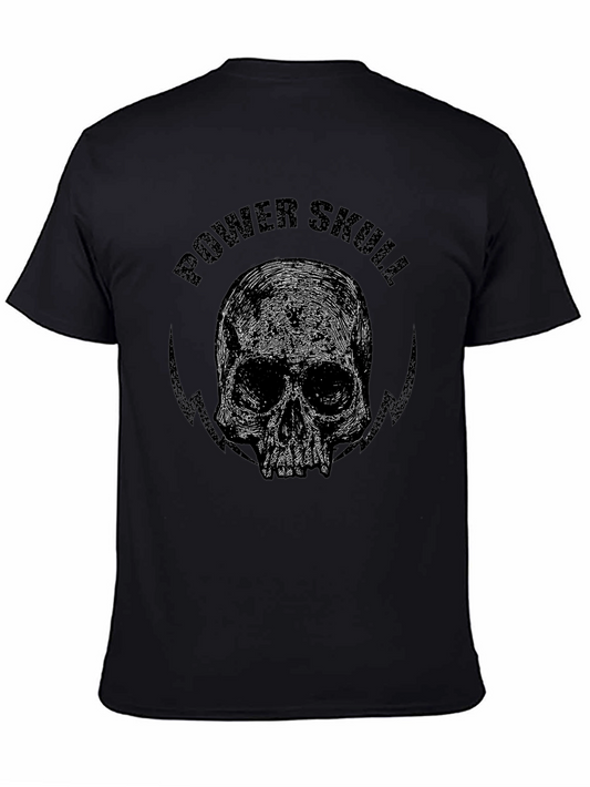 Power Skull Graphic Black T-Shirt