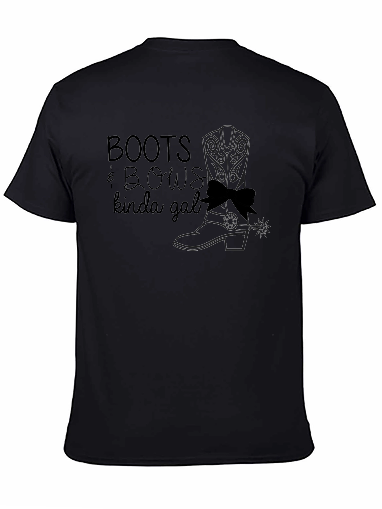 Boots & Bows Kinda Gal Black T-Shirt