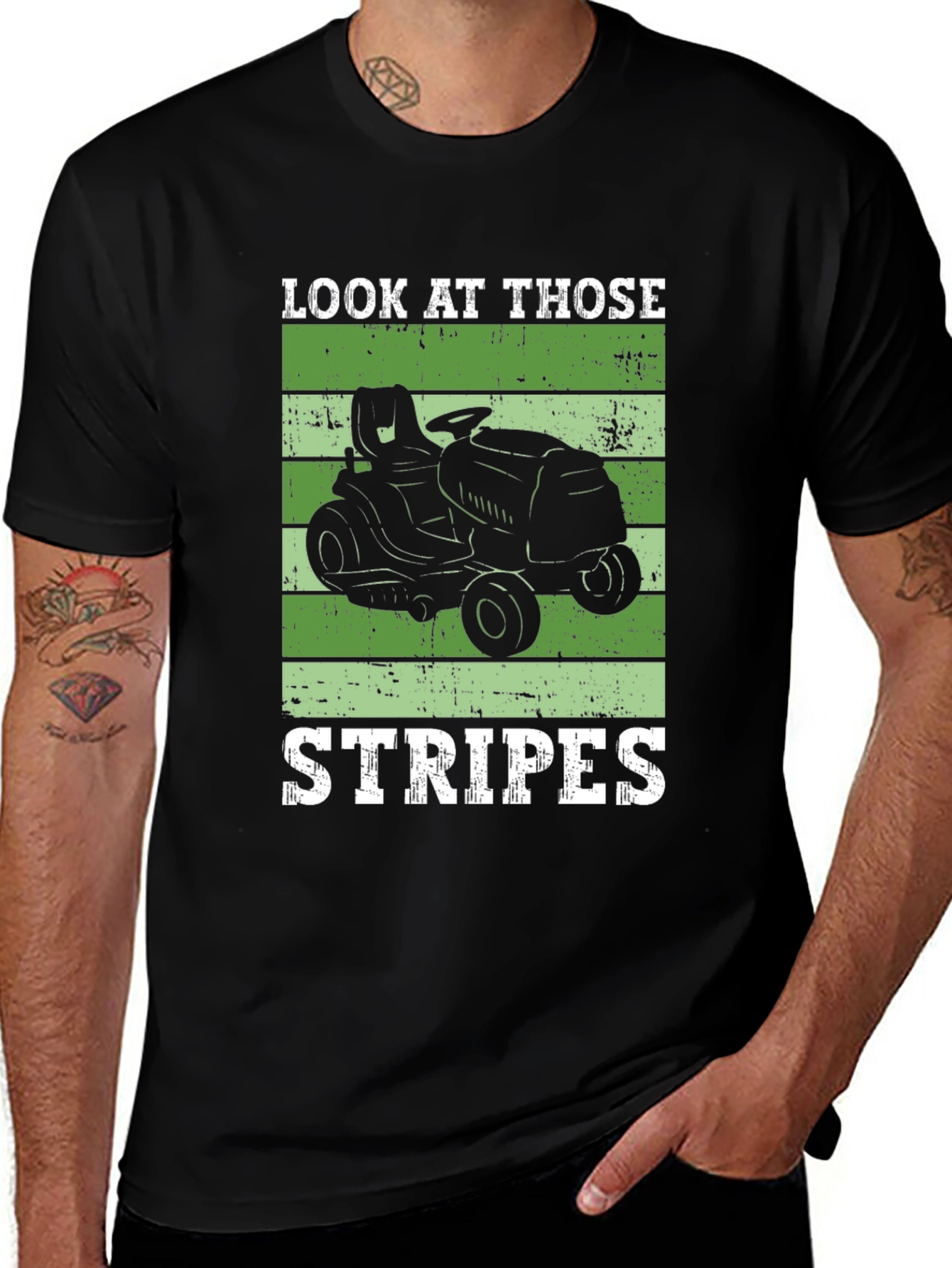 Look At Those Stripes T-Shirt - Lawn Mowing