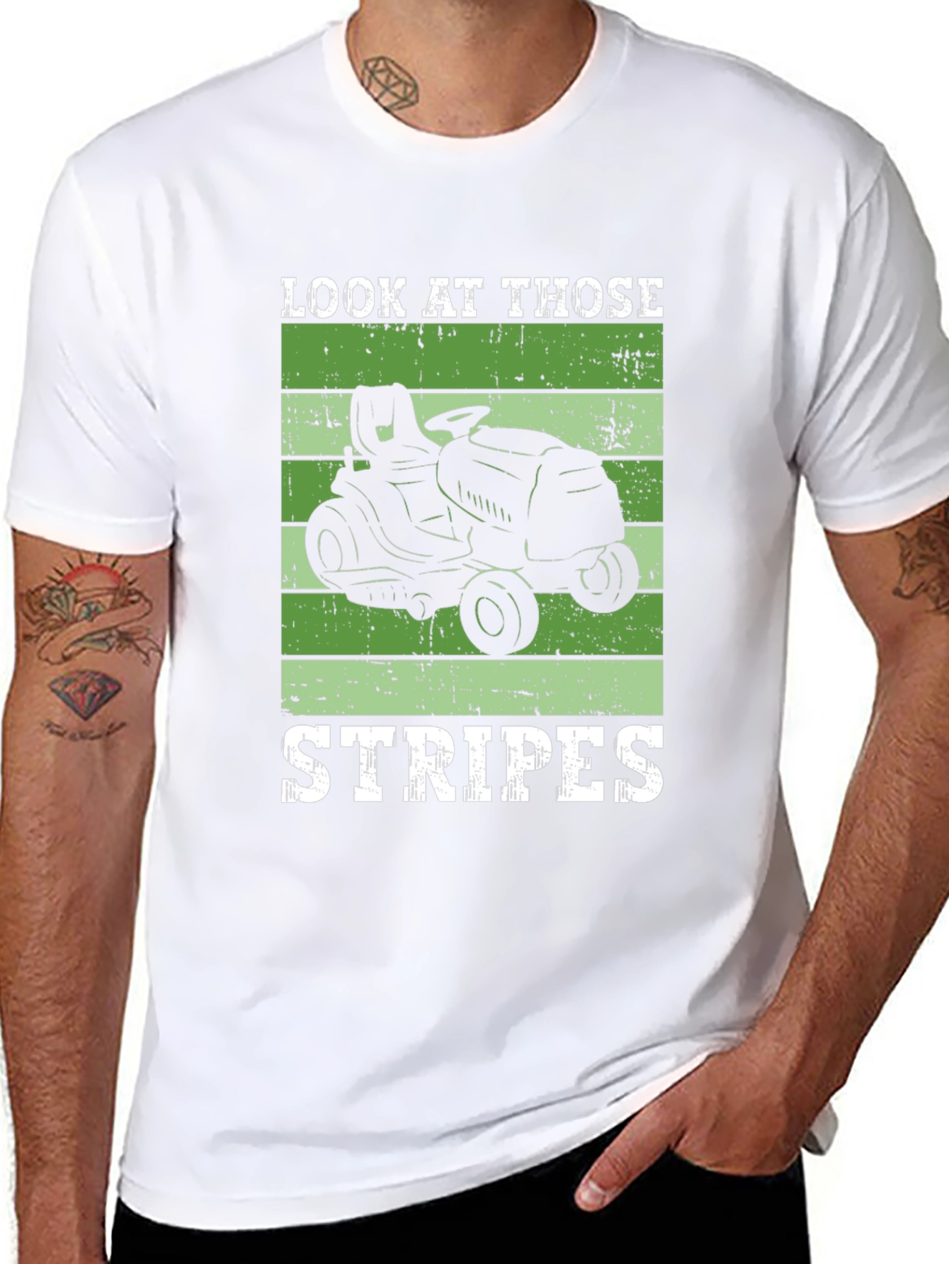 Look At Those Stripes T-Shirt - Lawn Mowing