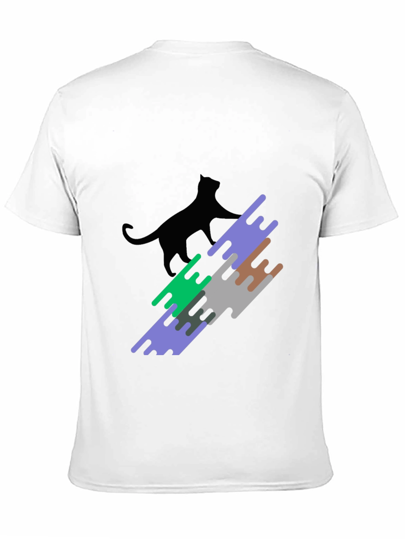 Modern Cat Graphic Tee - Stylish Black T-Shirt