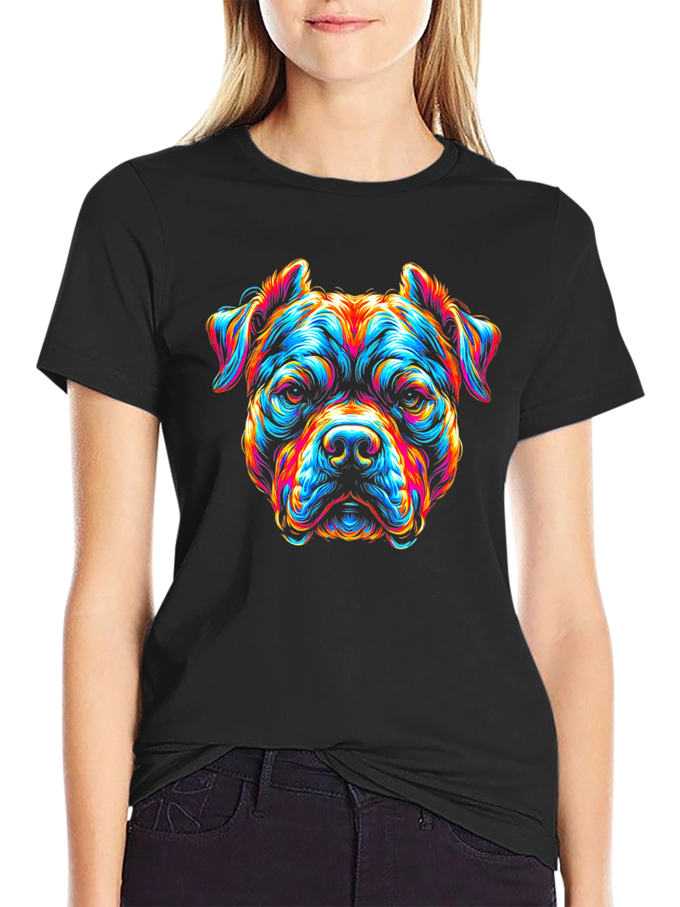 Vibrant Dog Graphic T-Shirt - Bold & Unique Design
